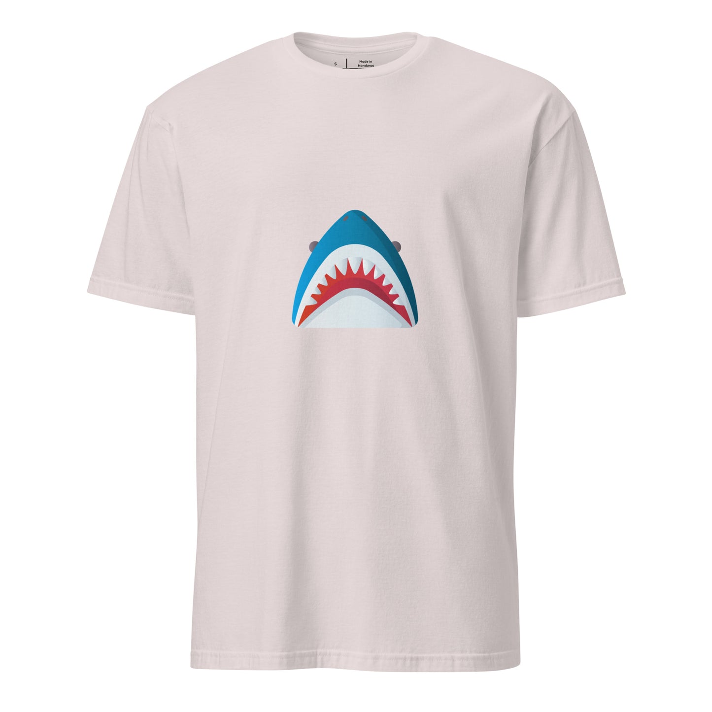 Mr Shark - Cartoon Jaws Pop-Up - Short-Sleeve Unisex T-Shirt - Graphic Tee - Ice Grey - Front