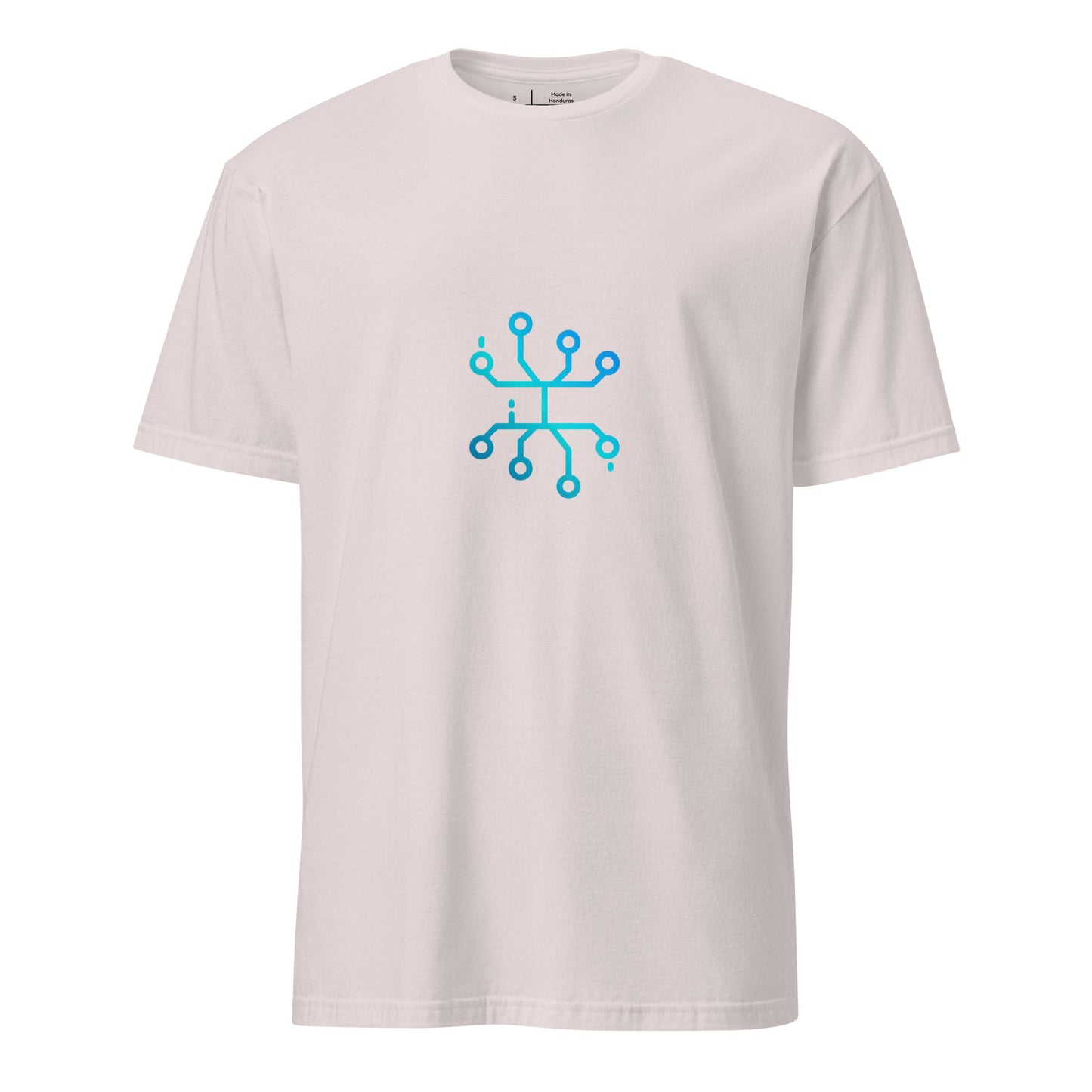 “Neural Bloom” – Circuit Flower - Short-Sleeve Unisex T-Shirt - Graphic Tee - Ice Grey - Front