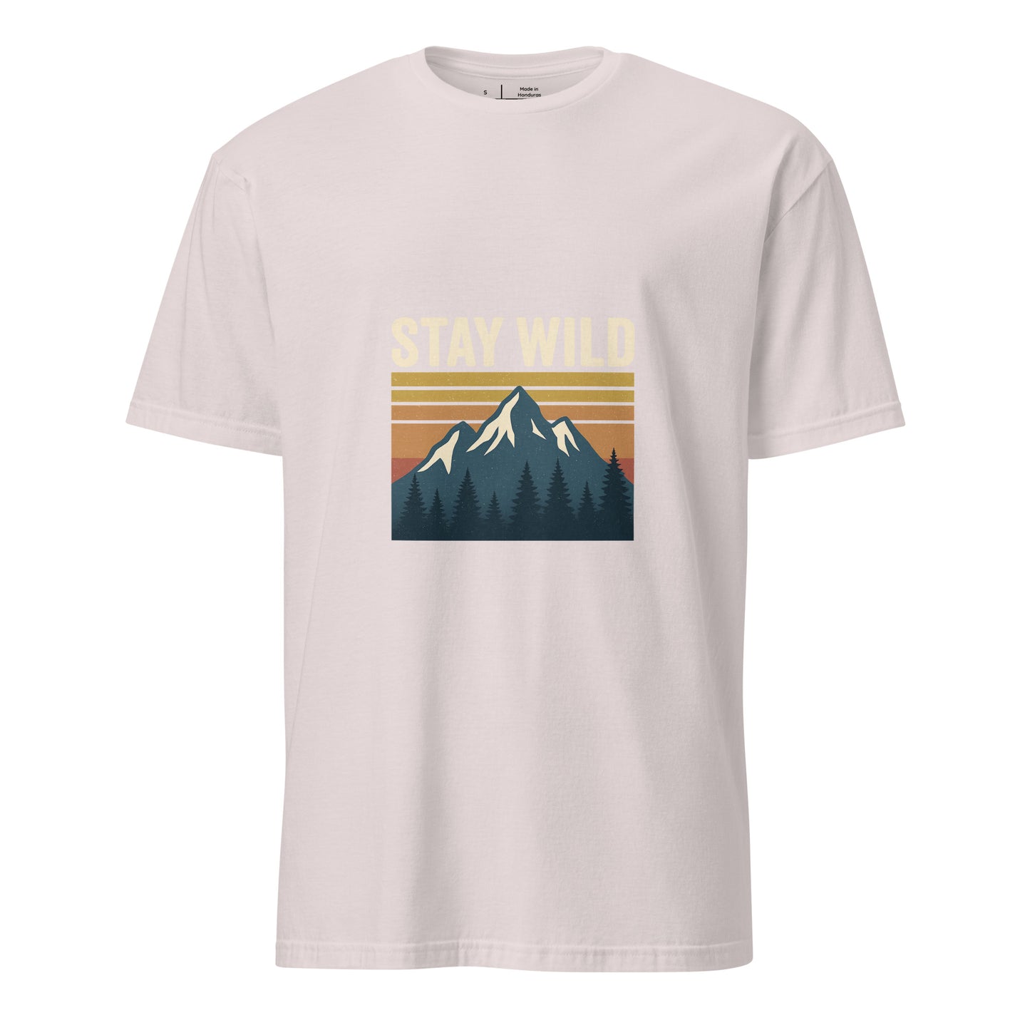 Stay Wild – Embrace The Adventure - Short-Sleeve Unisex T-Shirt - Graphic Tee - Ice Grey - Front