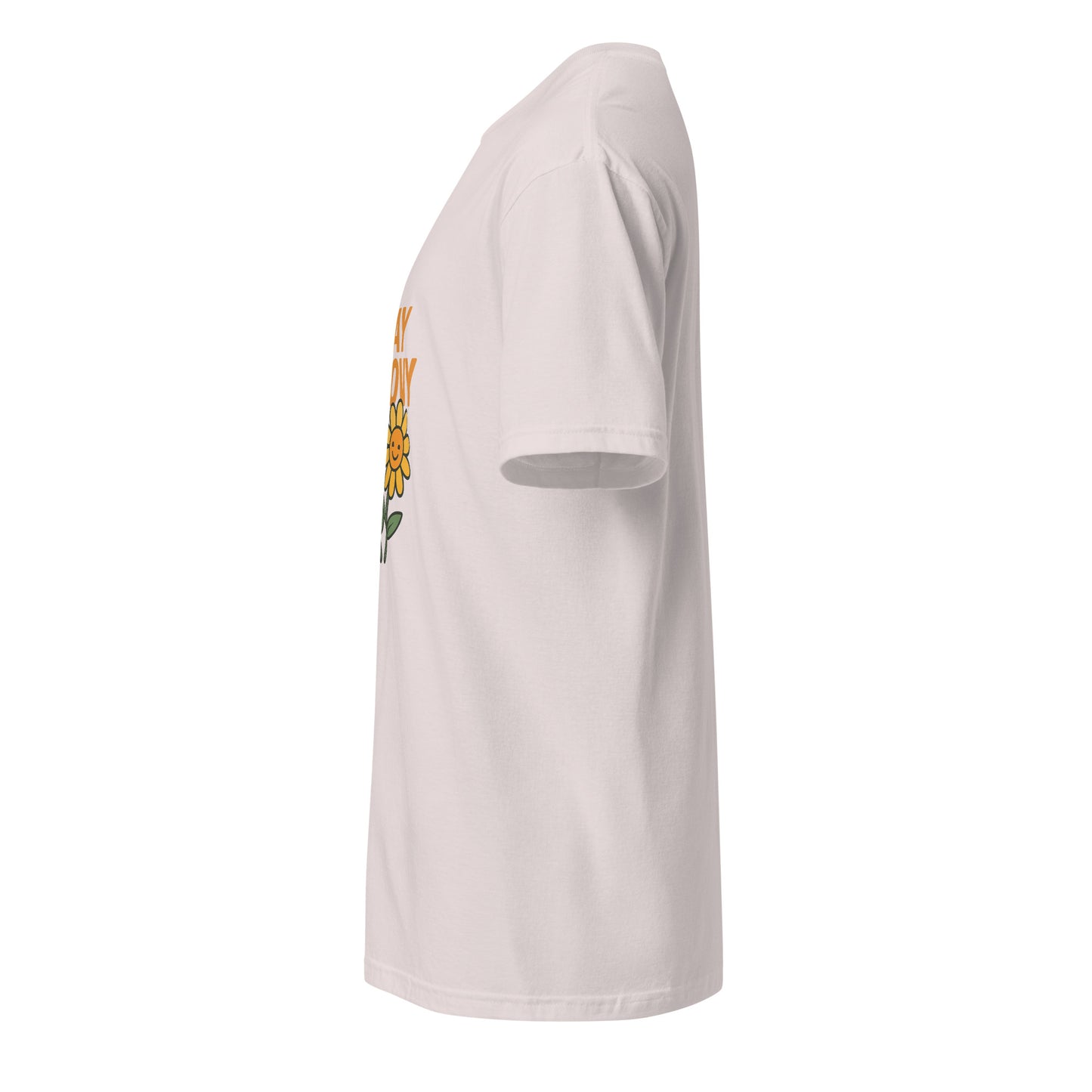 Stay Groovy – Retro Flower Power - Short-Sleeve Unisex T-Shirt - Graphic Tee - Ice Grey - Left side
