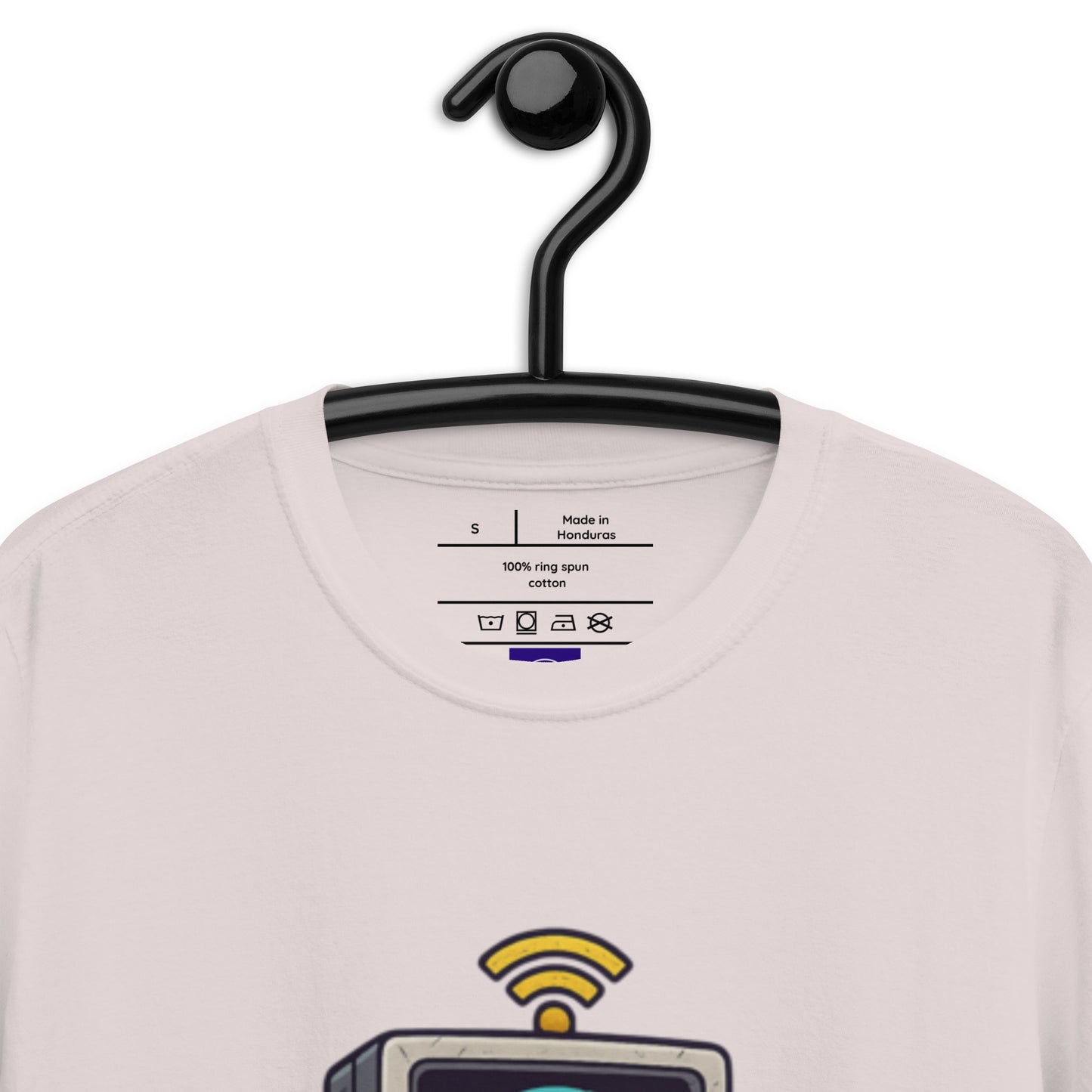 Digital Destroyer - Skeleton Bandwidth Battle - Short-Sleeve Unisex T-Shirt - Graphic Tee - Ice Grey - Front Neckline