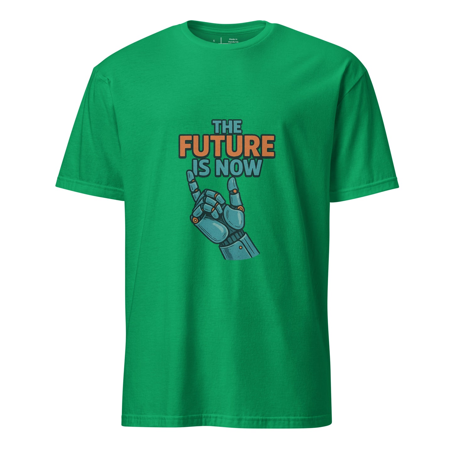 The Future Is Now - Futuristic Neon Tech - Short-Sleeve Unisex T-Shirt - Graphic Tee - Irish Green - Front