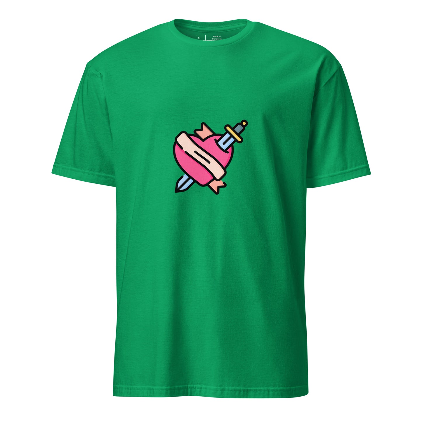 Heart & Dagger - Tattoo-Inspired Art - Short-Sleeve Unisex T-Shirt - Graphic Tee - Irish Green - Front