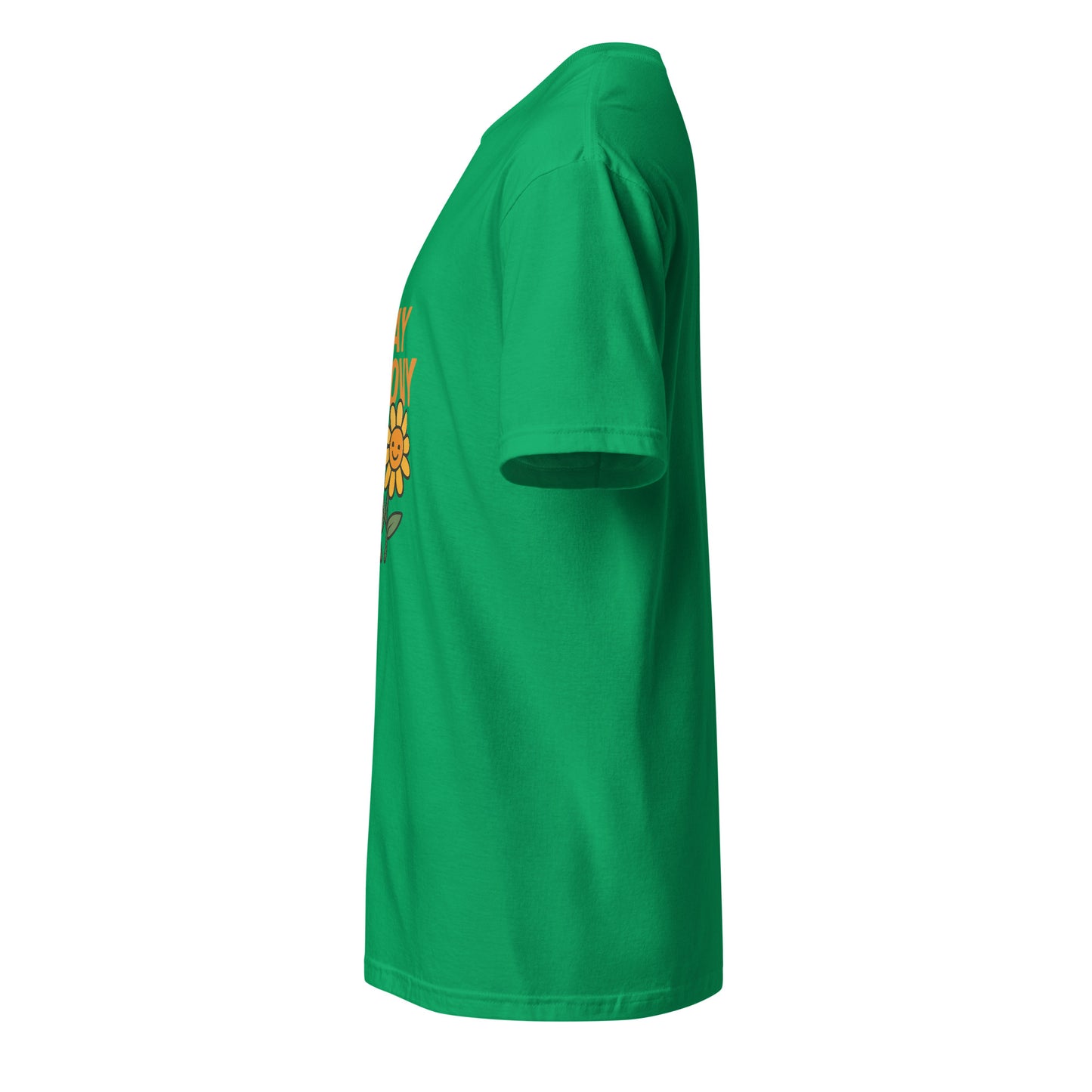 Stay Groovy – Retro Flower Power - Short-Sleeve Unisex T-Shirt - Graphic Tee - Irish Green - Left side