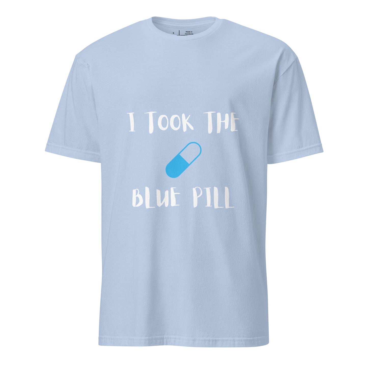 The Blue Pill - Sci-Fi Tribute - Short-Sleeve Unisex T-Shirt - Graphic Tee - Light Blue - Front