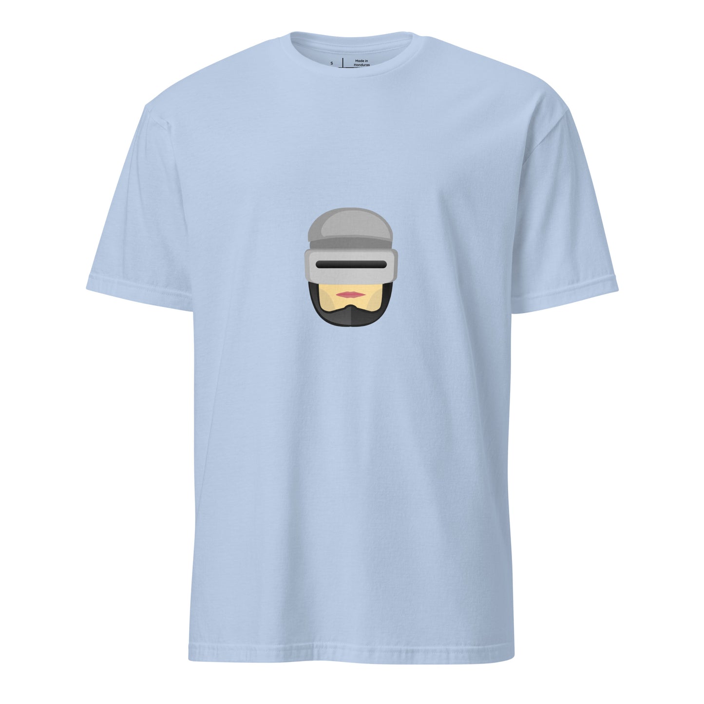 R Cop - Retro Future Justice - Short-Sleeve Unisex T-Shirt - Graphic Tee - Light Blue - Front