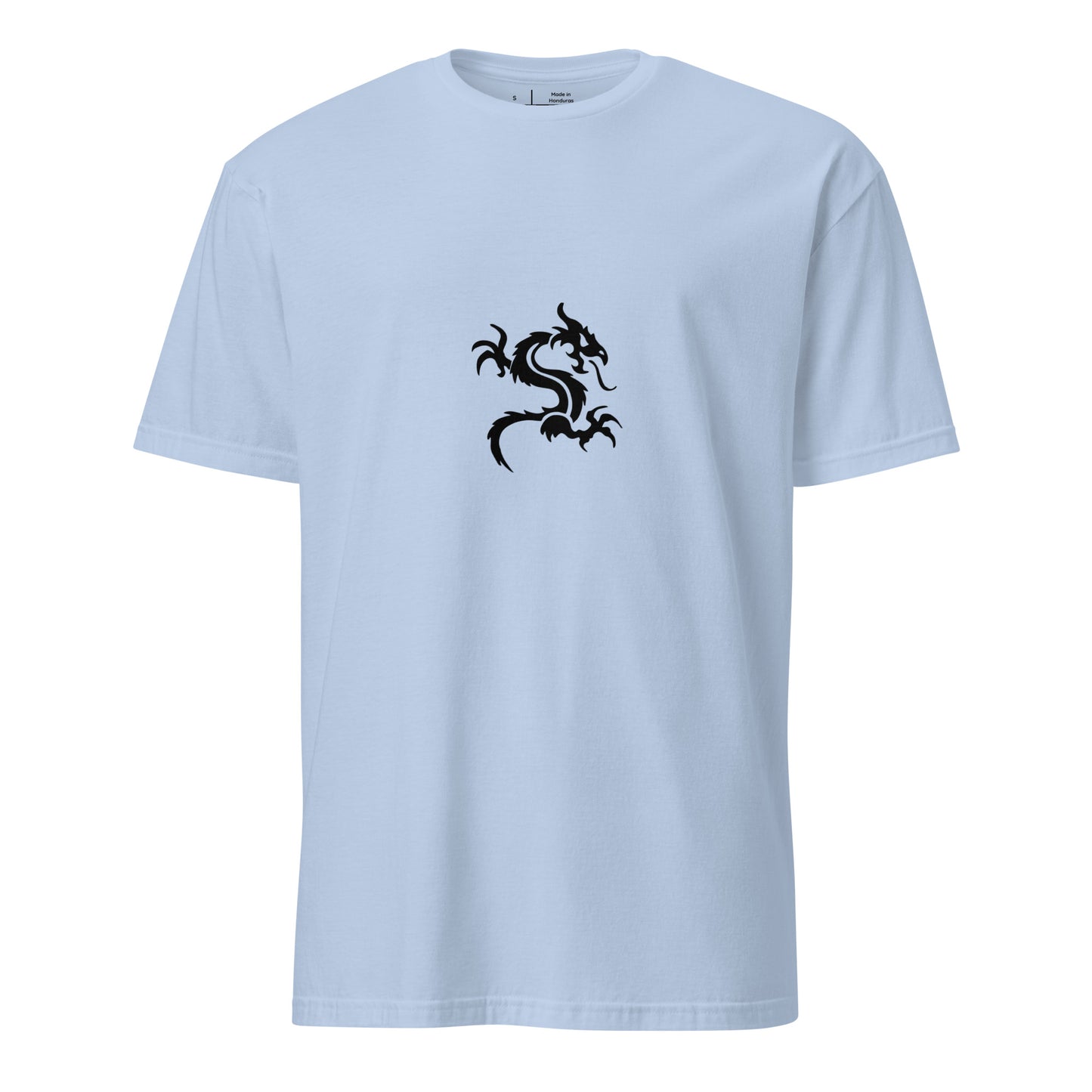 Dragon - Minimalist Tattoo Style - Short-Sleeve Unisex T-Shirt - Graphic Tee - Light Blue - Front