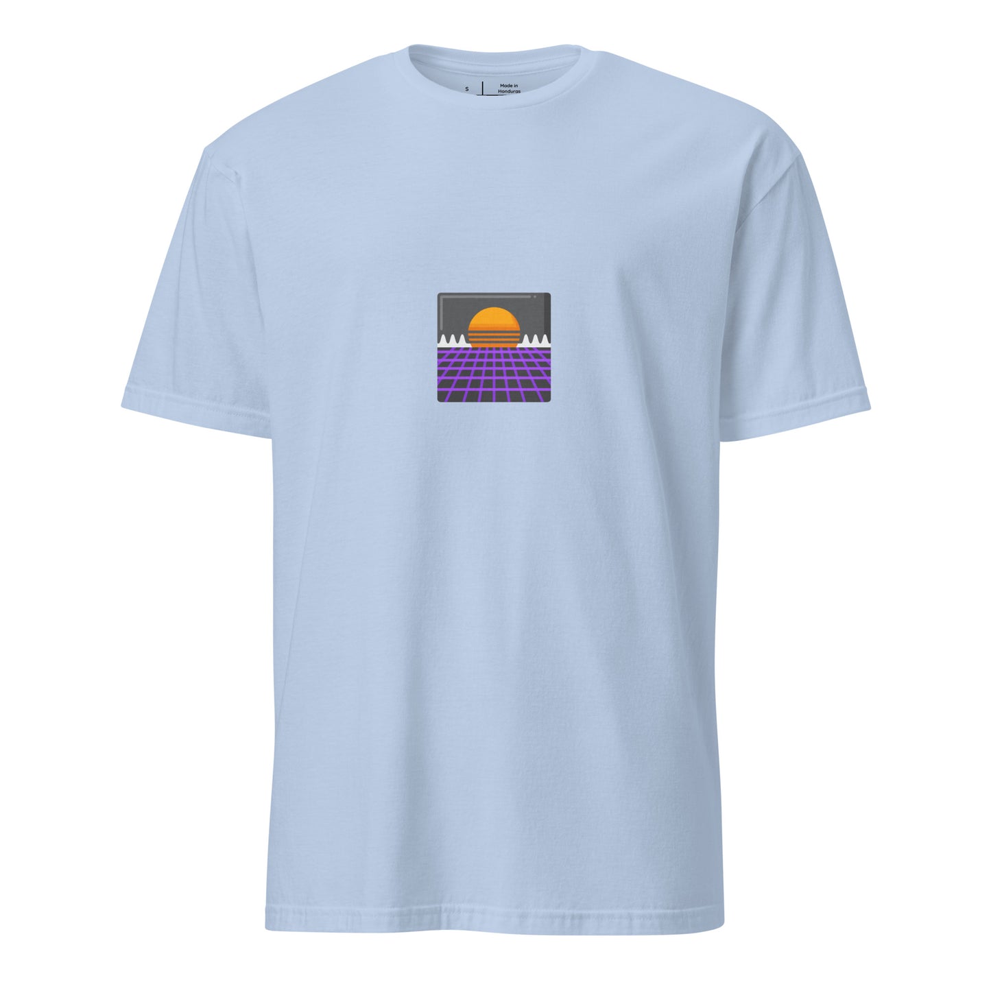 Retro Wave City - 80s Nostalgia - Short-Sleeve Unisex T-Shirt - Graphic Tee - Light Blue - Front