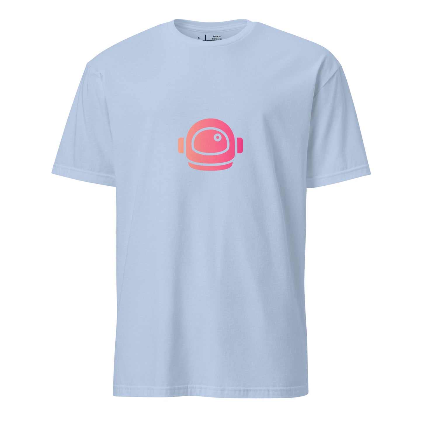 Space Helmet - Retro Explorer Edition - Short-Sleeve Unisex T-Shirt - Graphic Tee - Light Blue - Front