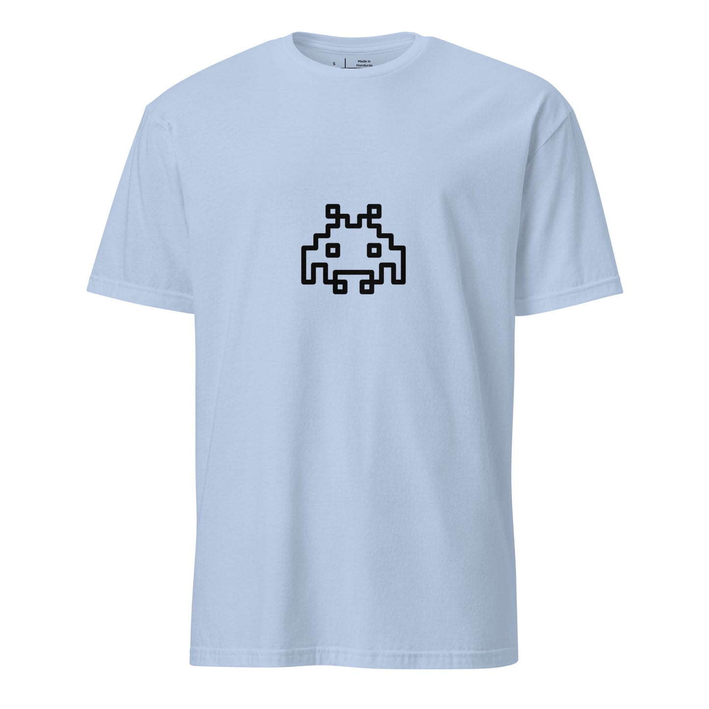 Space Invader - Retro Pixel Classic - Short-Sleeve Unisex T-Shirt - Graphic Tee - Light Blue - Front