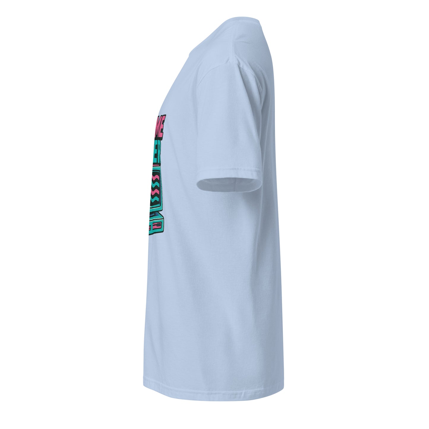 Game Over - Retro Gamer Glitch - Short-Sleeve Unisex T-Shirt - Graphic Tee - Light Blue - Left side
