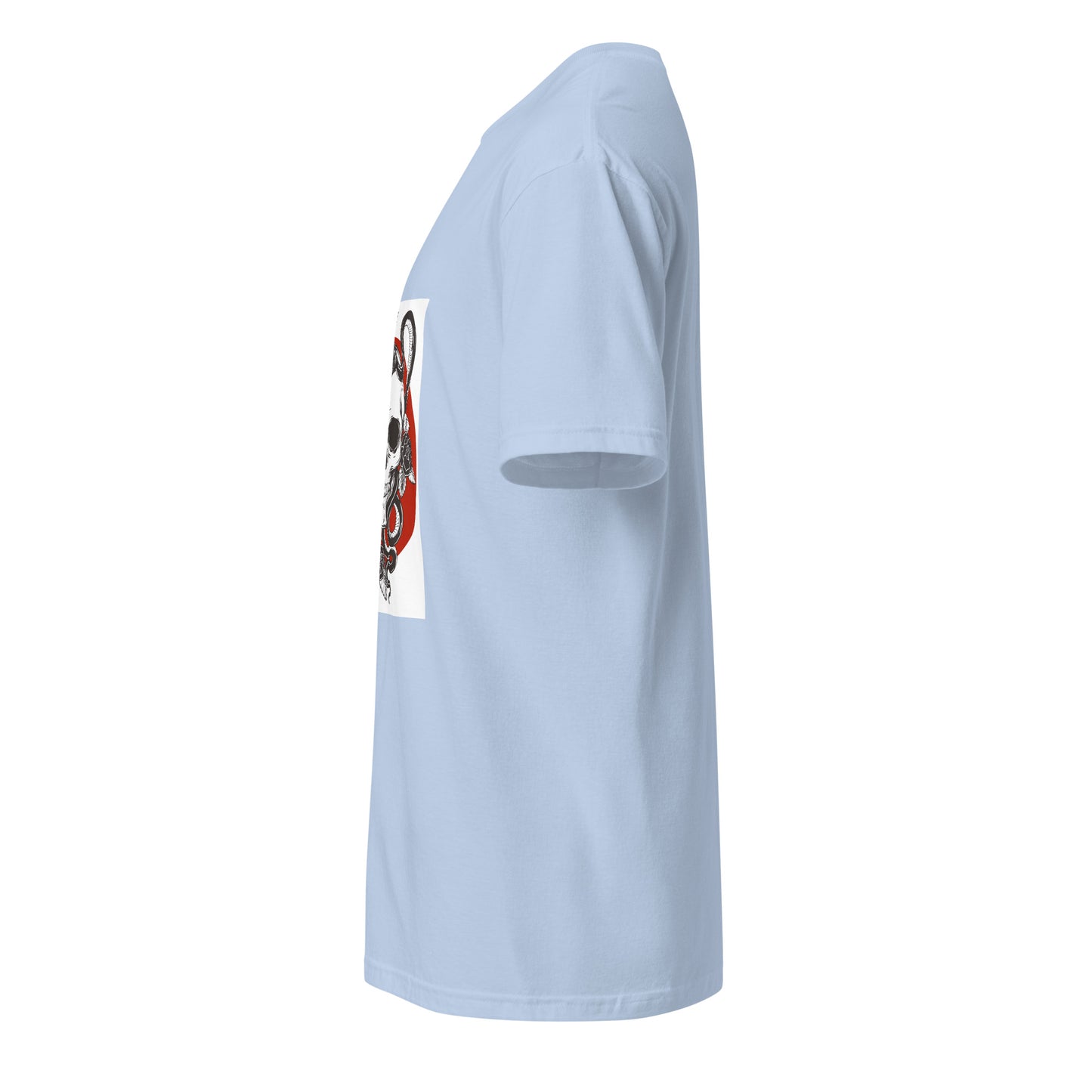 Serpent Skull - Striking Shadows - Short-Sleeve Unisex T-Shirt - Graphic Tee - Light Blue - Left side
