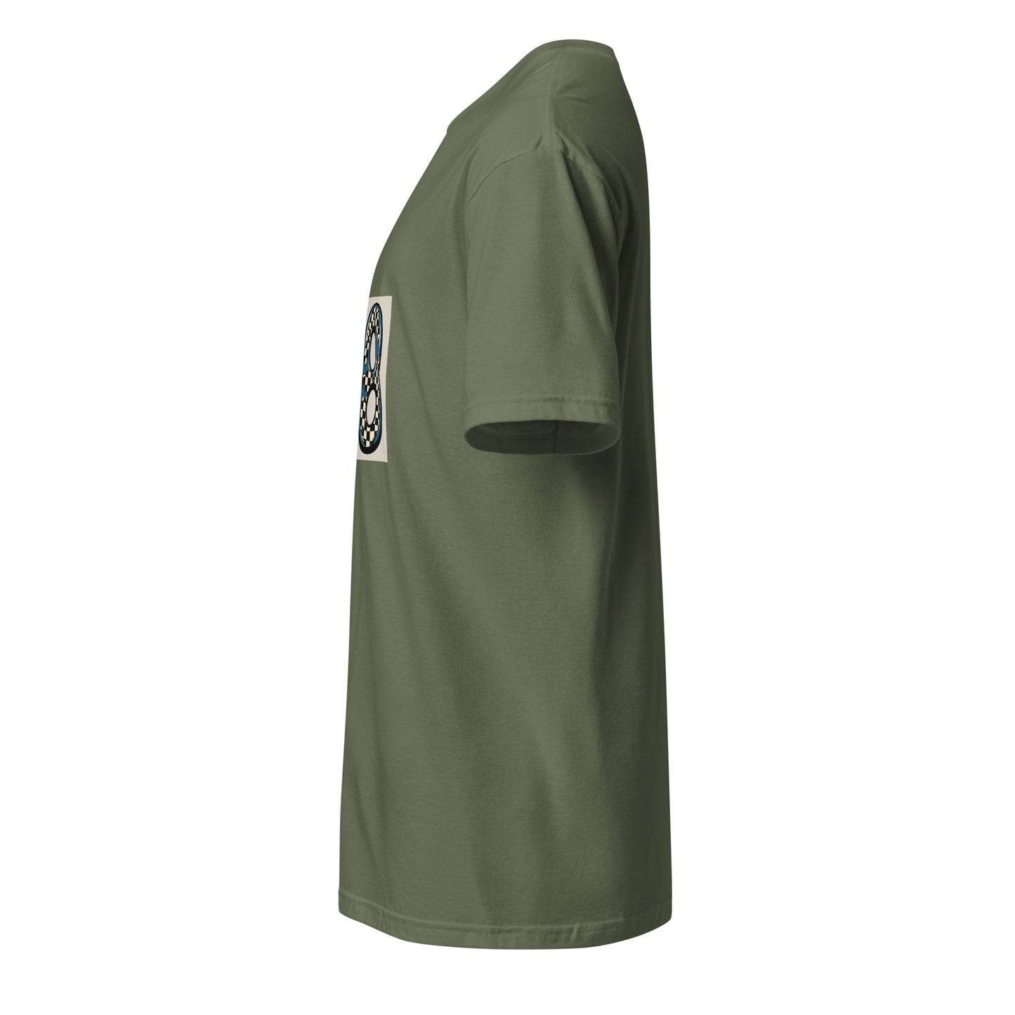 68 - Carefree Vibes - Short-Sleeve Unisex T-Shirt - Graphic Tee - Military Green - Left side