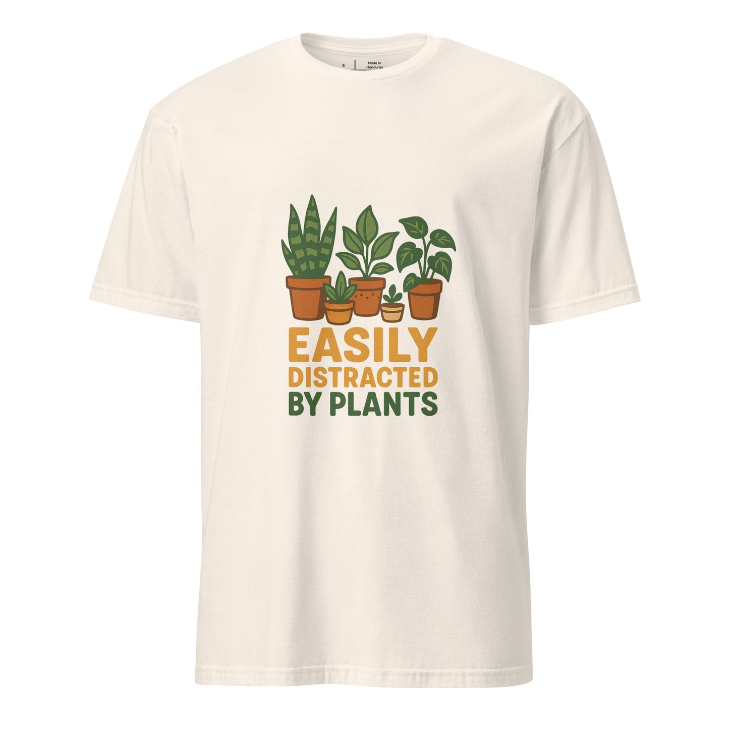 Easily Distracted By Plants - Short-Sleeve Unisex T-Shirt - Graphic Tee - Natural - Front