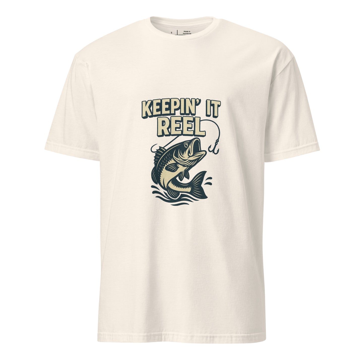 Keepin It Reel - Fishing Slogan - Short-Sleeve Unisex T-Shirt - Graphic Tee - Natural - Front