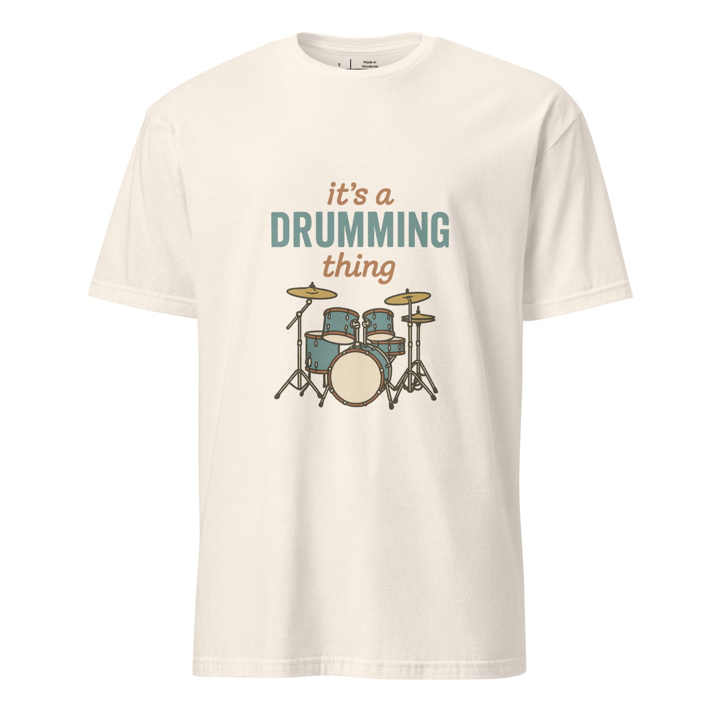 Drumming Thing - Drummer's - Short-Sleeve Unisex T-Shirt - Graphic Tee - Natural - Front