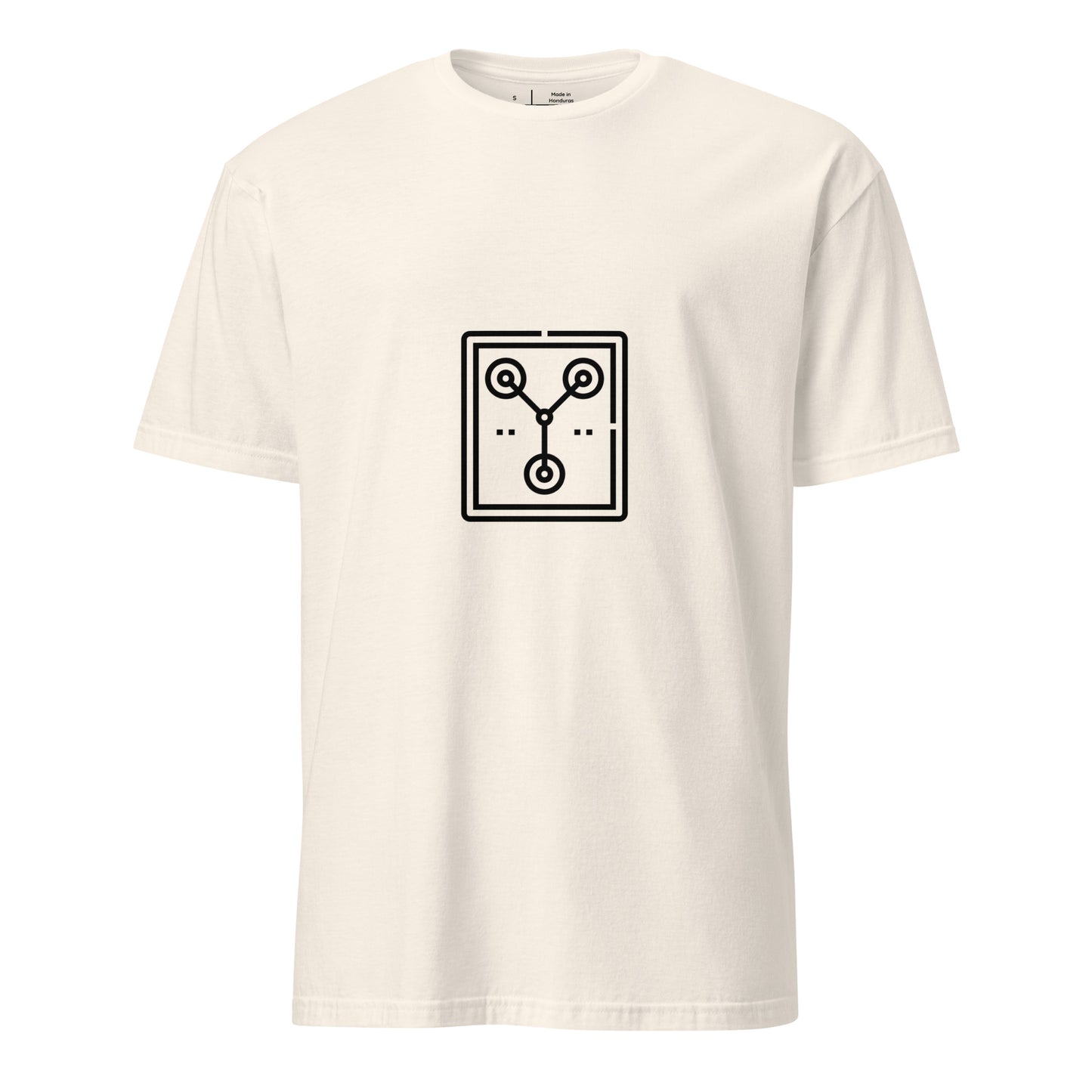 Flux2 - Minimalist Time Circuit - Short-Sleeve Unisex T-Shirt - Graphic Tee - Natural - Front