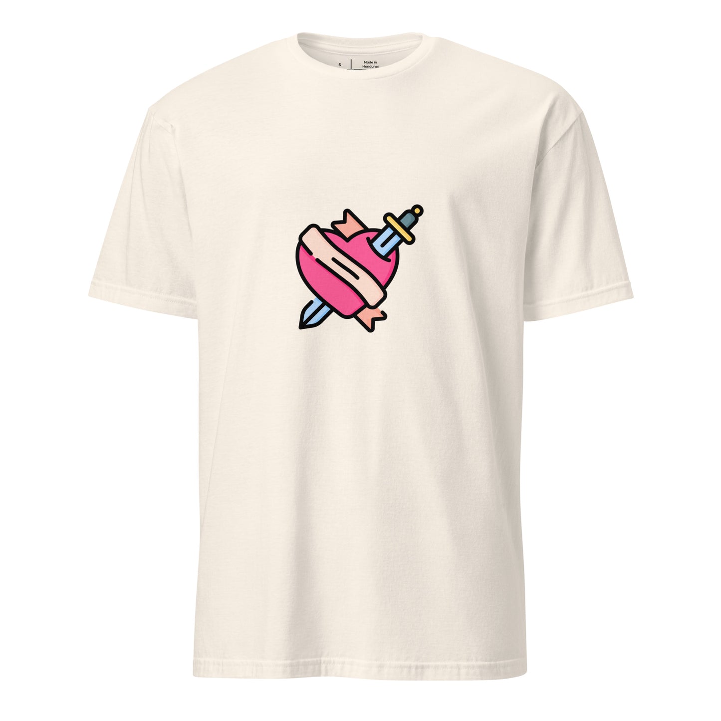 Heart & Dagger - Tattoo-Inspired Art - Short-Sleeve Unisex T-Shirt - Graphic Tee - Natural - Front