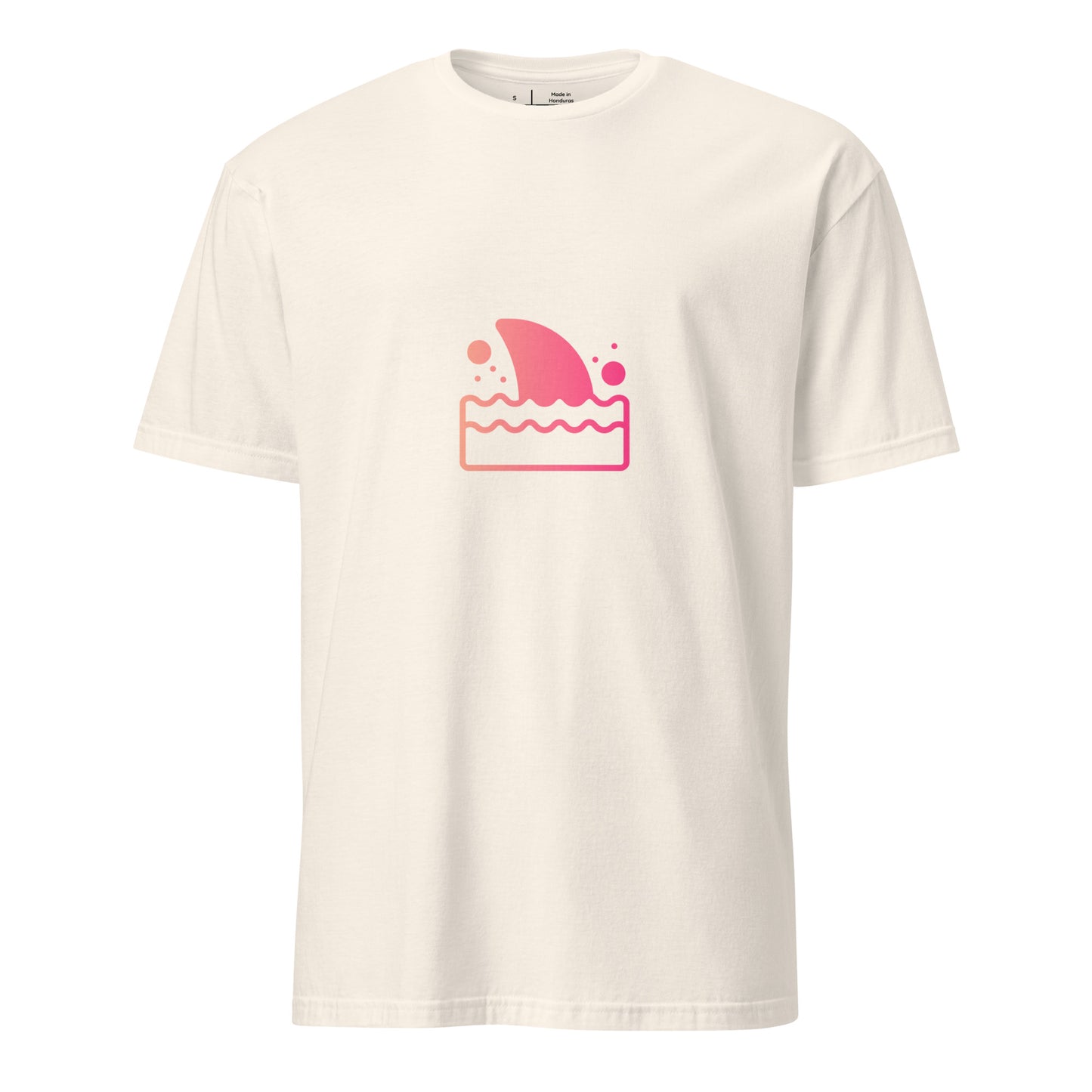 Shark Fin - Pink Hue Minimalist - Short-Sleeve Unisex T-Shirt - Graphic Tee - Natural - Front