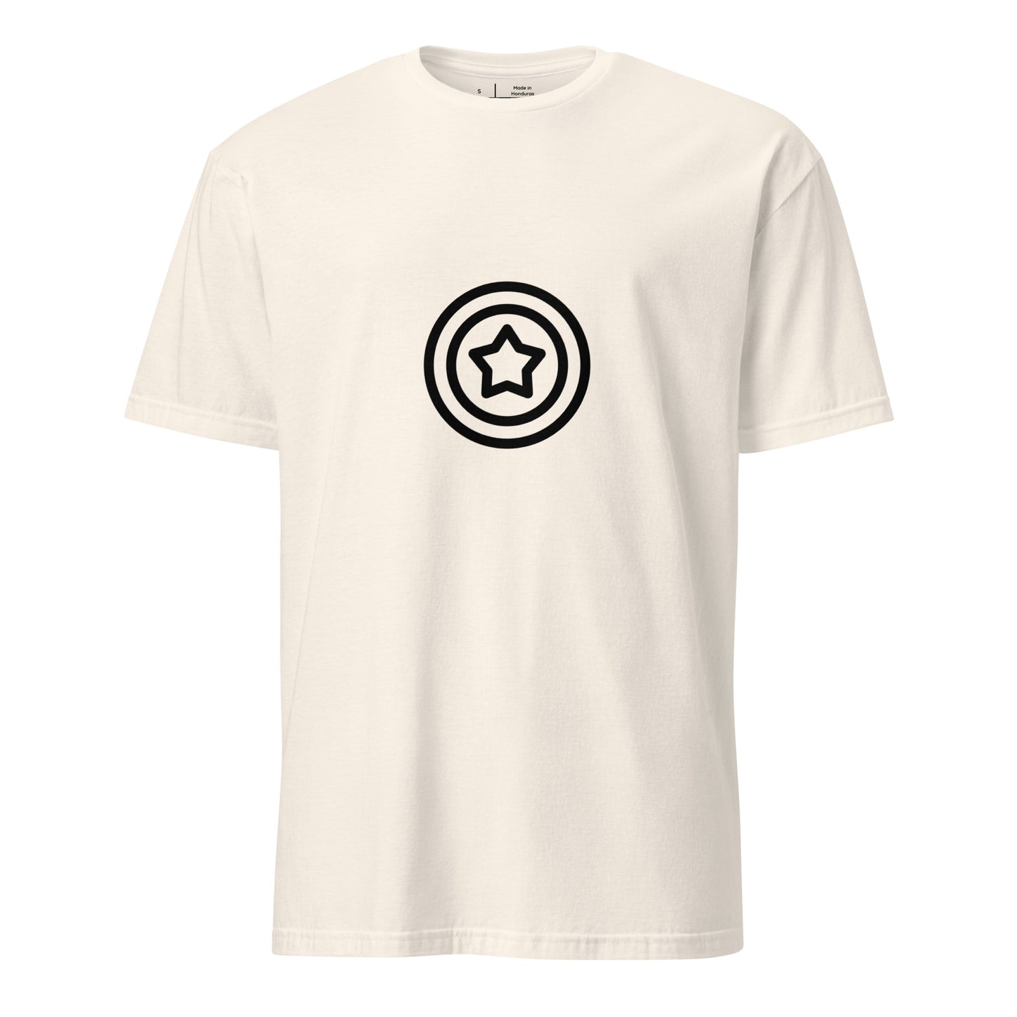 Shield - Minimalist Hero Emblem - Short-Sleeve - Unisex T-Shirt - Graphic Tee - Natural - Front
