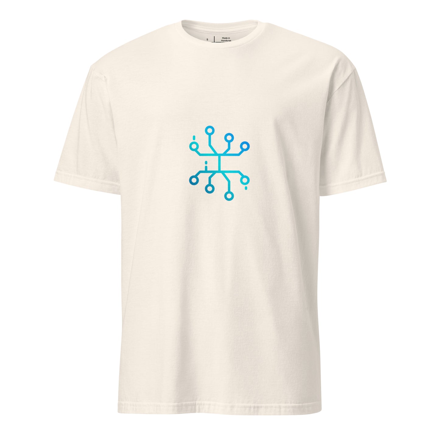 “Neural Bloom” – Circuit Flower - Short-Sleeve Unisex T-Shirt - Graphic Tee - Natural - Front