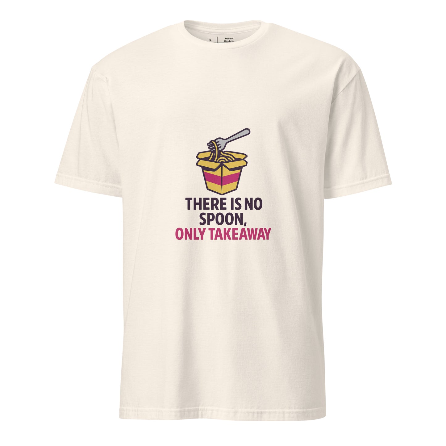 There Is No Spoon, Only Takeaway — Matrix-Inspired - Short-Sleeve Unisex T-Shirt - Graphic Tee - Natural - Front
