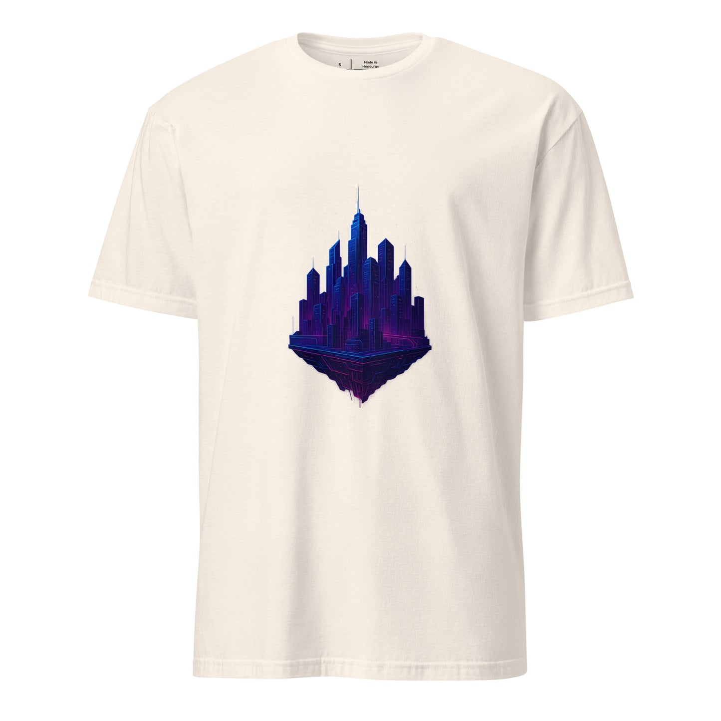 Quantum City – Neon Dreams Beyond Time - Short-Sleeve Unisex T-Shirt - Graphic Tee - Natural - Front