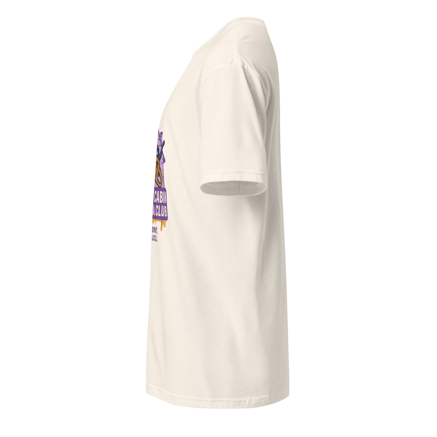 Groovy Cabin- Retro Horror Vibes - Short-Sleeve Unisex T-Shirt - Graphic Tee - Natural - Left side