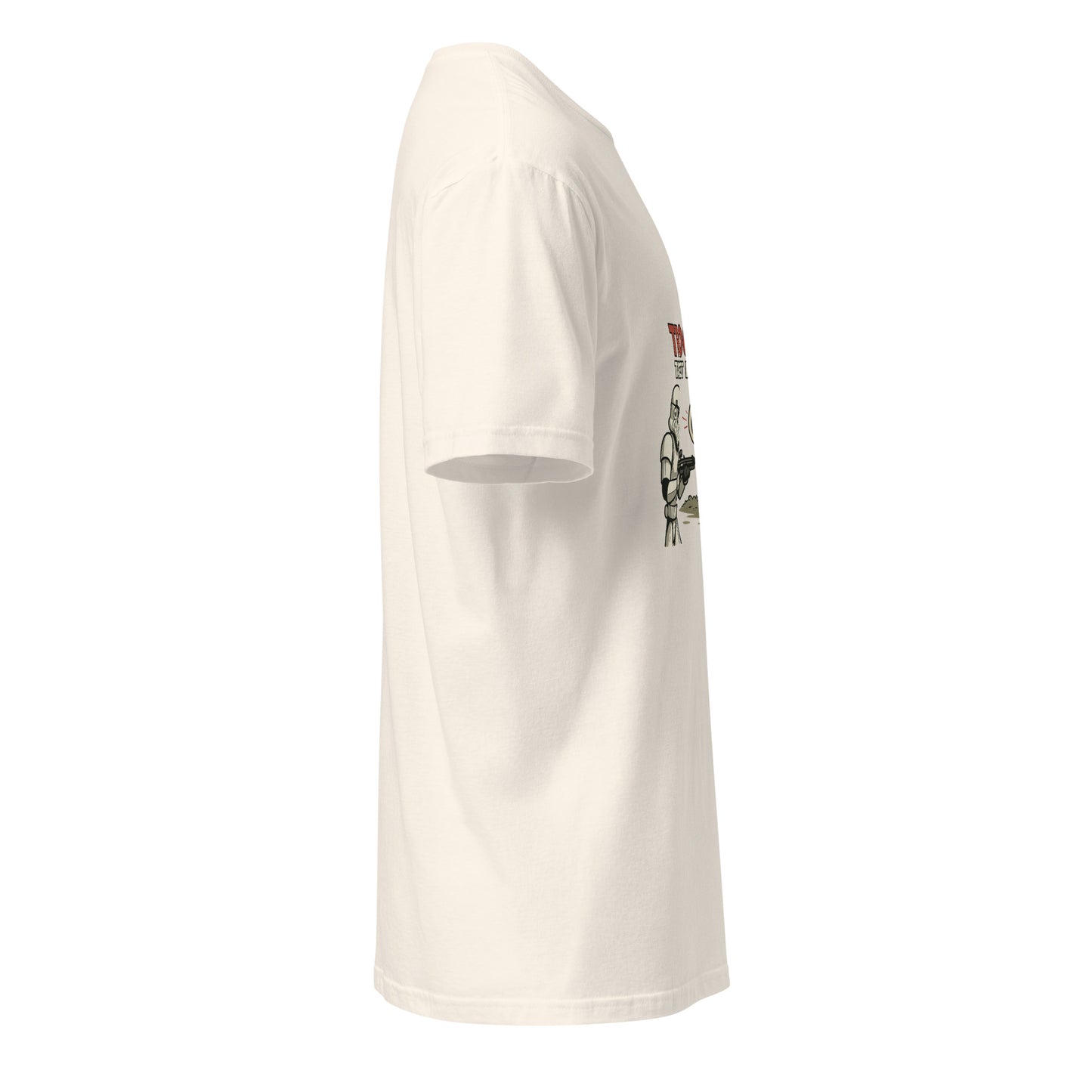 Trooper Target Practice – Aiming's Overrated Anyway - Short-Sleeve Unisex T-Shirt - Graphic Tee - Natural - Right side