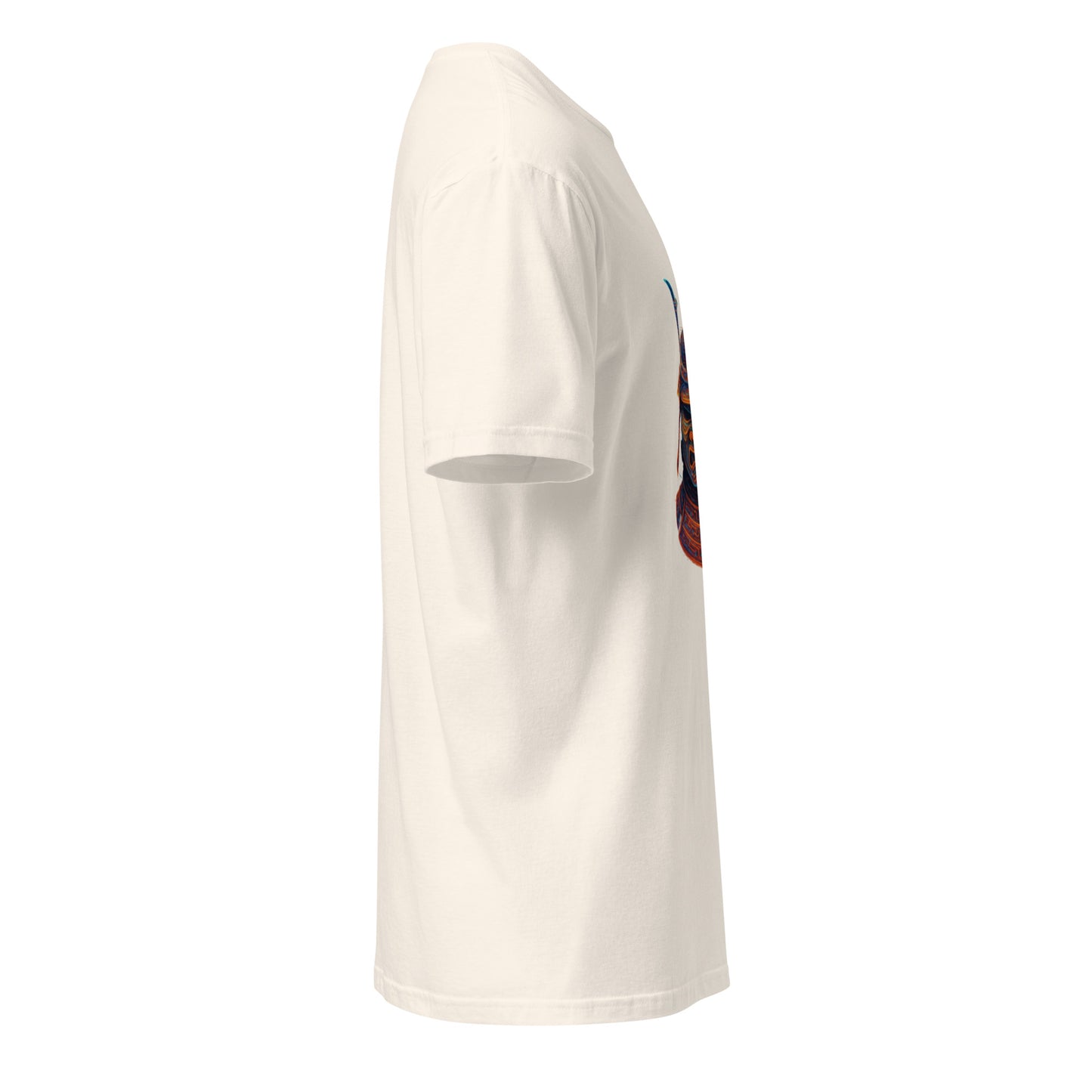 Holographic Samurai Helmet – Neon Warrior - Short-Sleeve Unisex T-Shirt - Graphic Tee - Natural - Right side