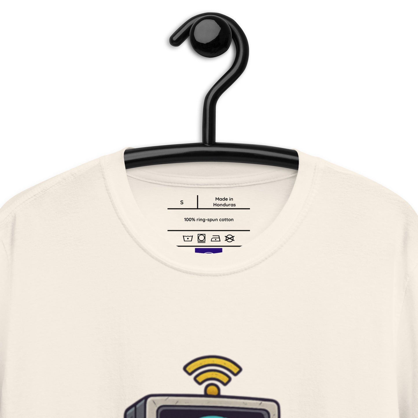 Digital Destroyer - Skeleton Bandwidth Battle - Short-Sleeve Unisex T-Shirt - Graphic Tee - Natural - Front Neckline