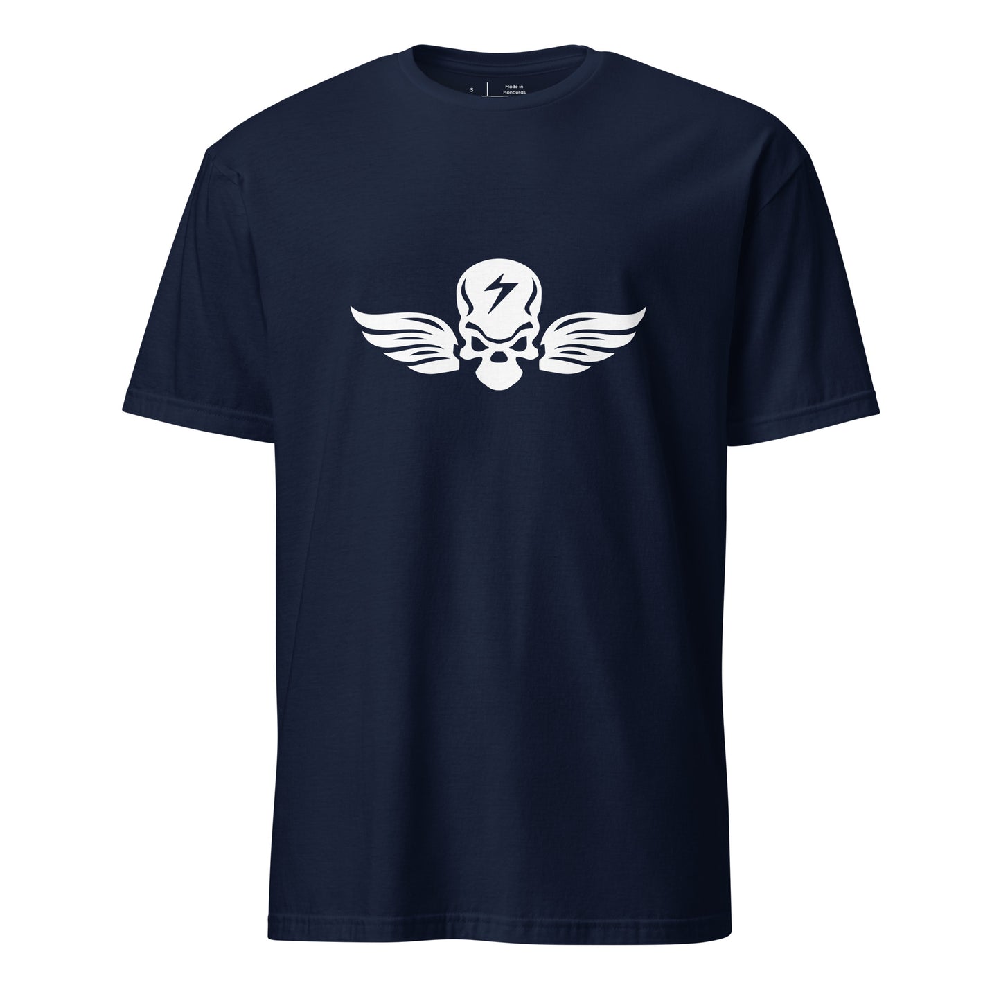 Winged Skull - Winged Voltage - Short-Sleeve Unisex T-Shirt - Graphic Tee - Navy - Front