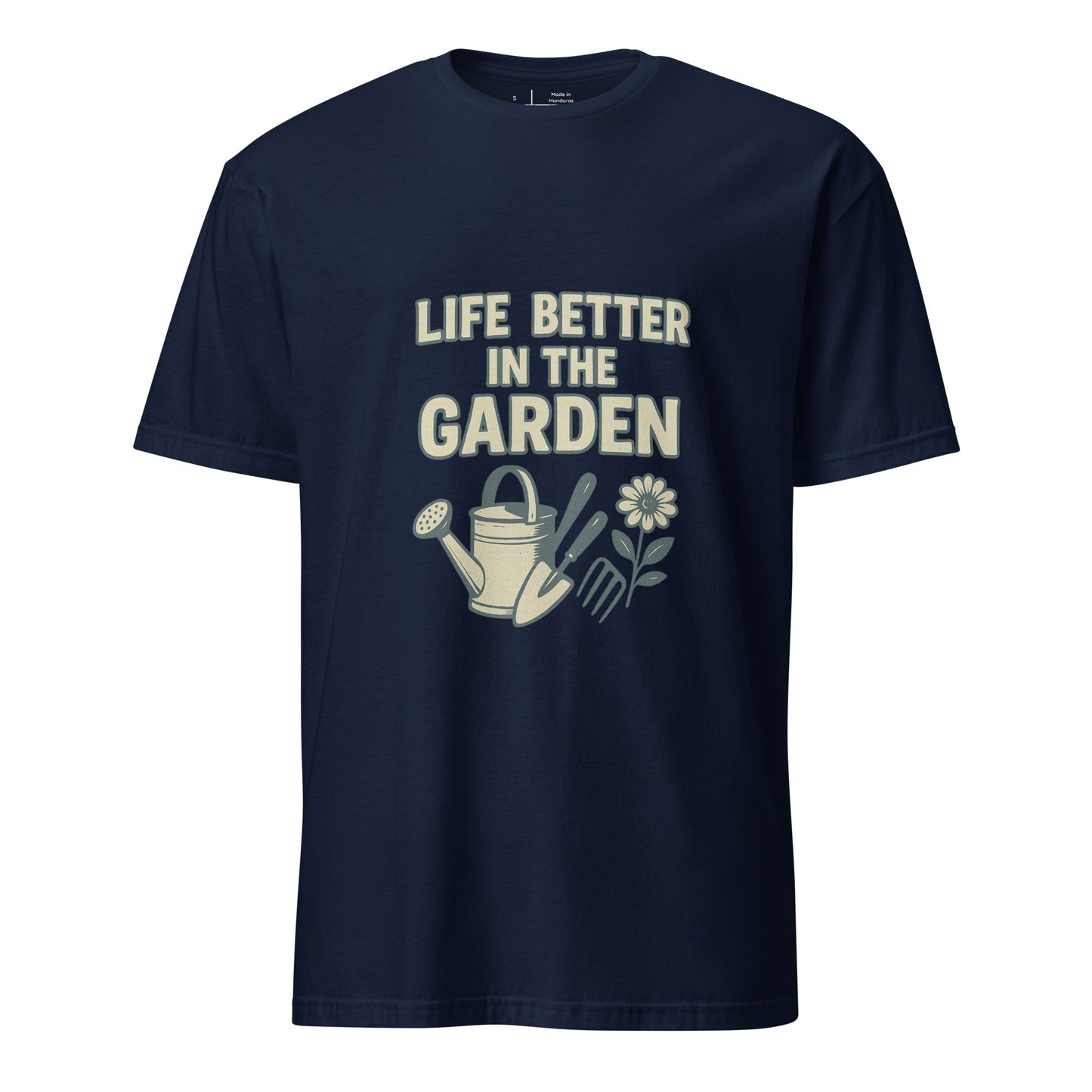 Better In The Garden - Nature Lover - Short-Sleeve Unisex T-Shirt - Graphic Tee - Navy - Front
