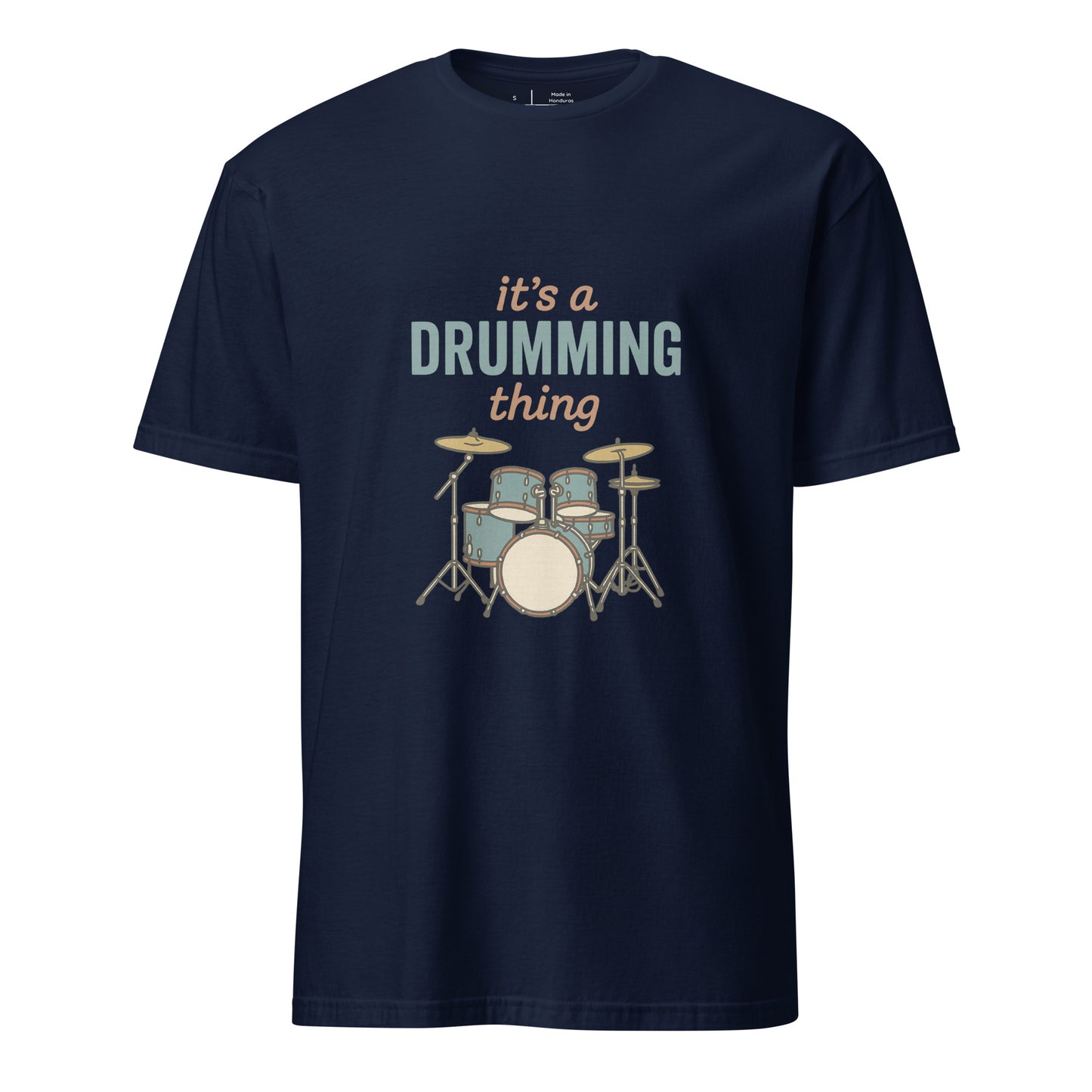 Drumming Thing - Drummer's - Short-Sleeve Unisex T-Shirt - Graphic Tee - Navy - Front