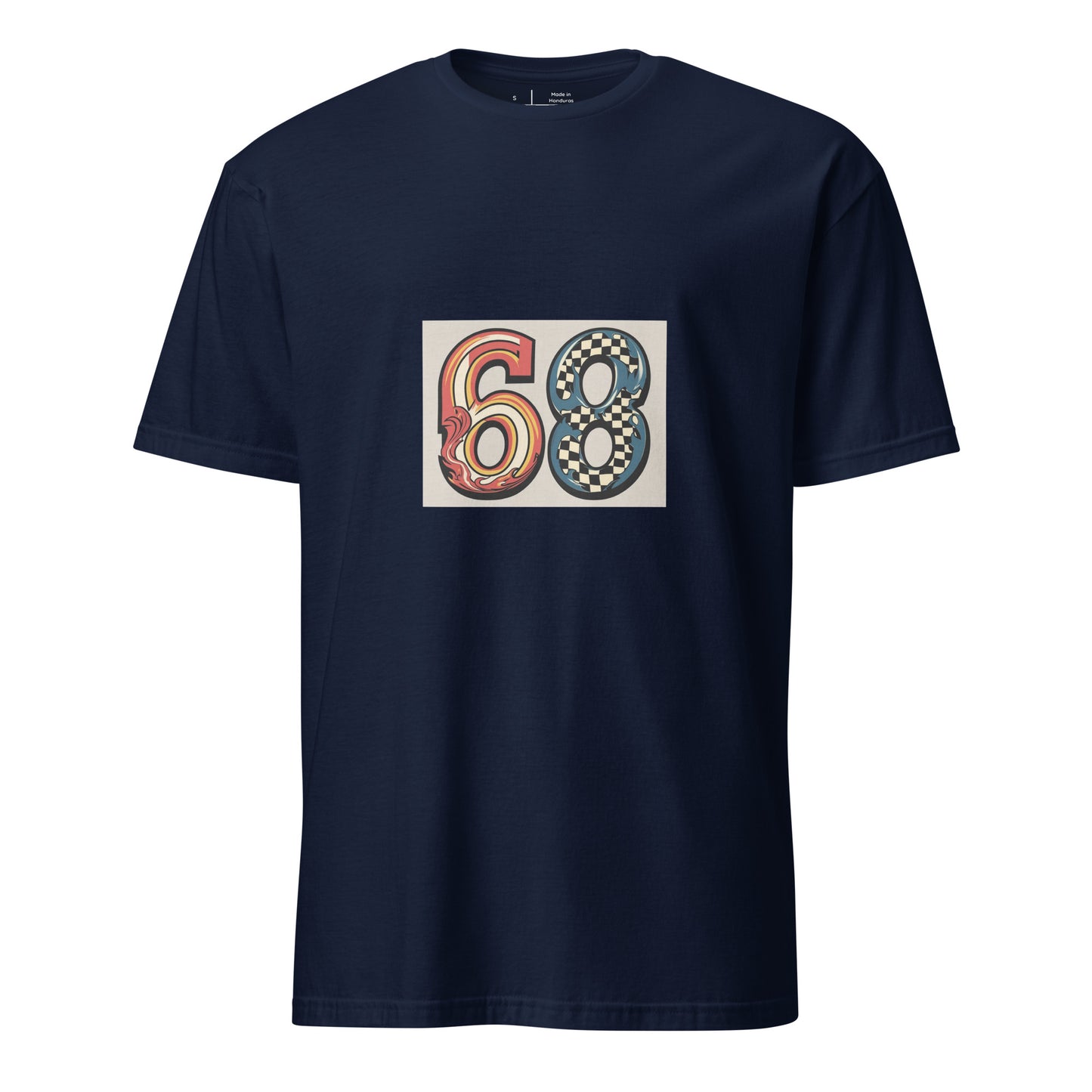 68 - Carefree Vibes - Short-Sleeve Unisex T-Shirt - Graphic Tee - Navy - Front