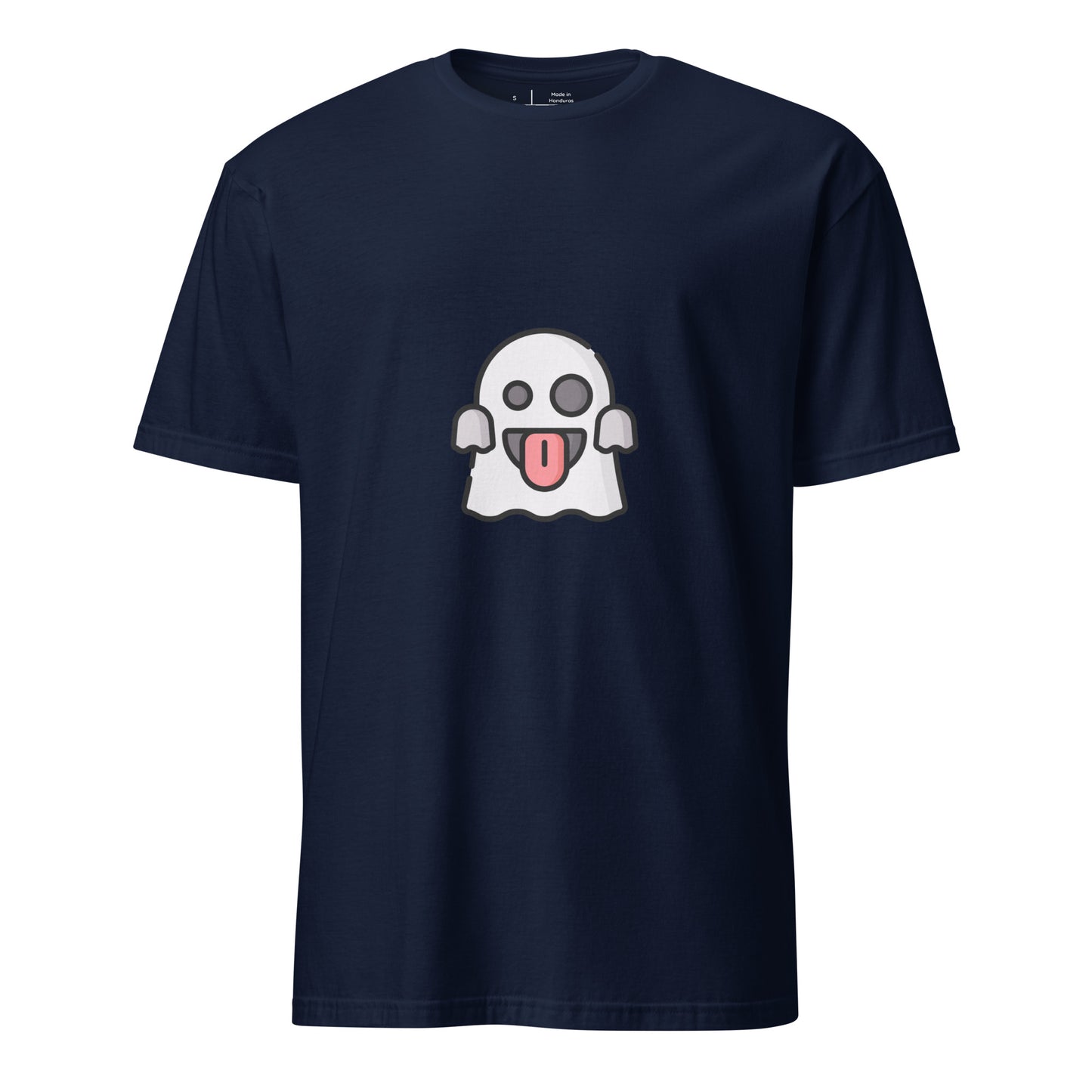 Spooky - Cheeky Ghost Vibes - Short-Sleeve Unisex T-Shirt - Graphic Tee - Navy - Front