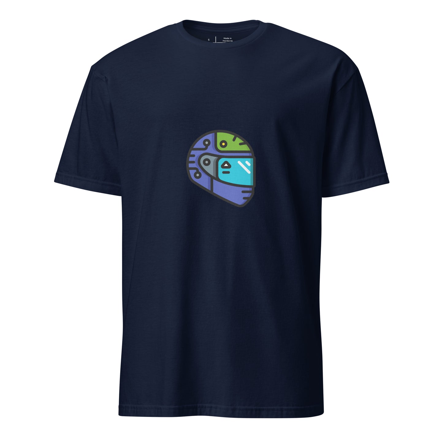 Cyber Helmet - Neo-Rider Edition - Short-Sleeve Unisex T-Shirt - Graphic Tee - Navy - Front
