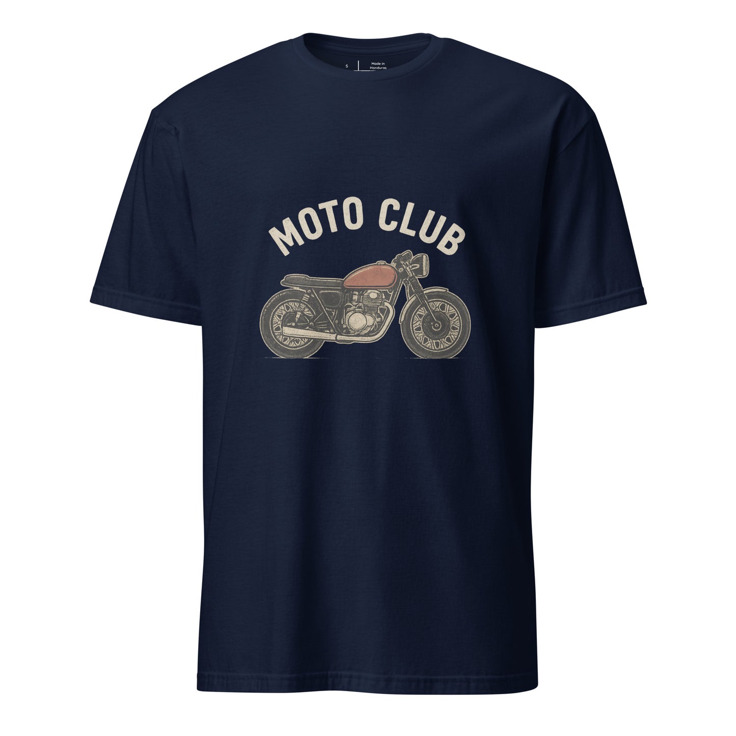 Moto Club – Vintage Rider’s - Short-Sleeve Unisex T-Shirt - Graphic Tee - Navy - Front