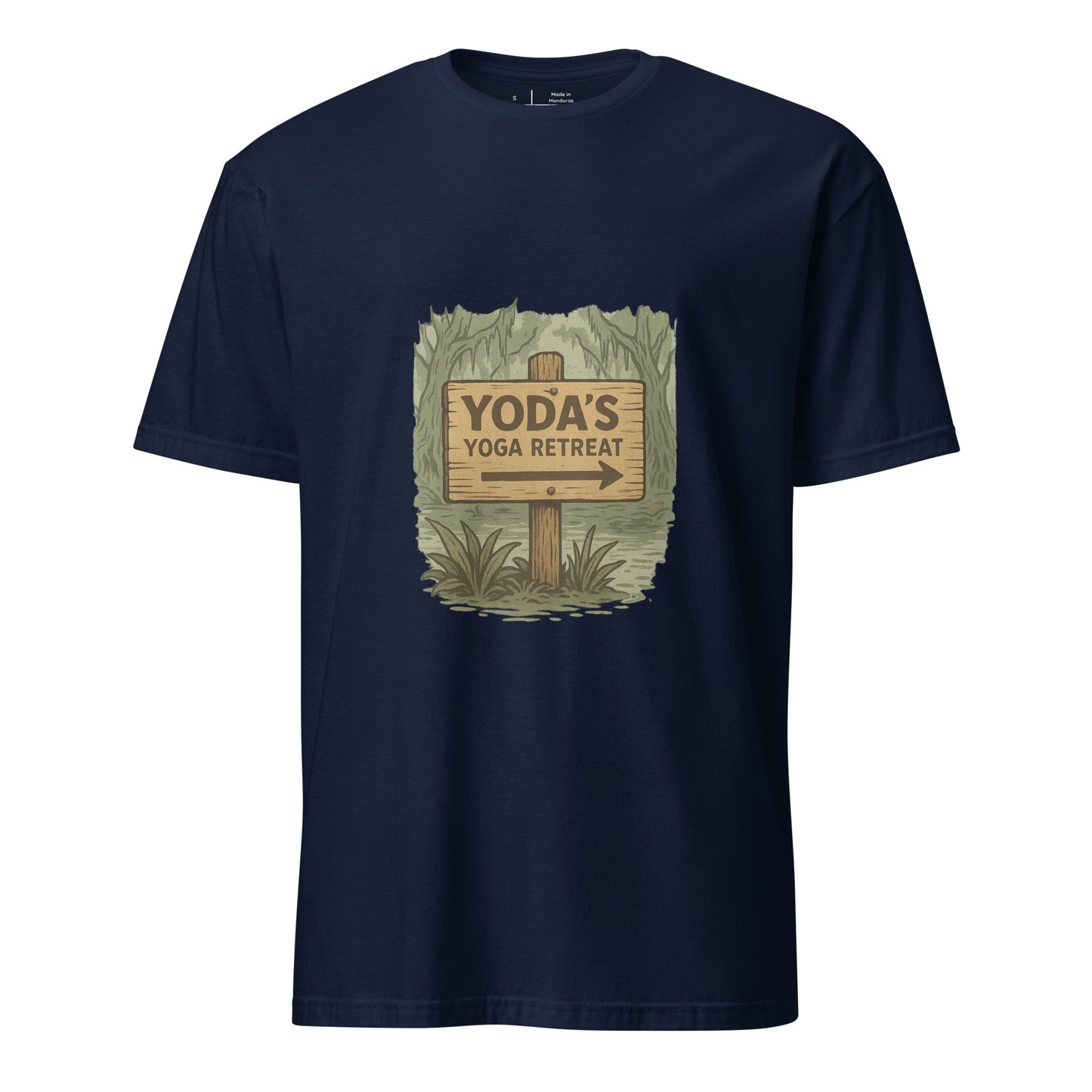 Yoda’s Yoga Retreat – Find Your Inner Force - Short-Sleeve Unisex T-Shirt - Graphic Tee - Navy - Front