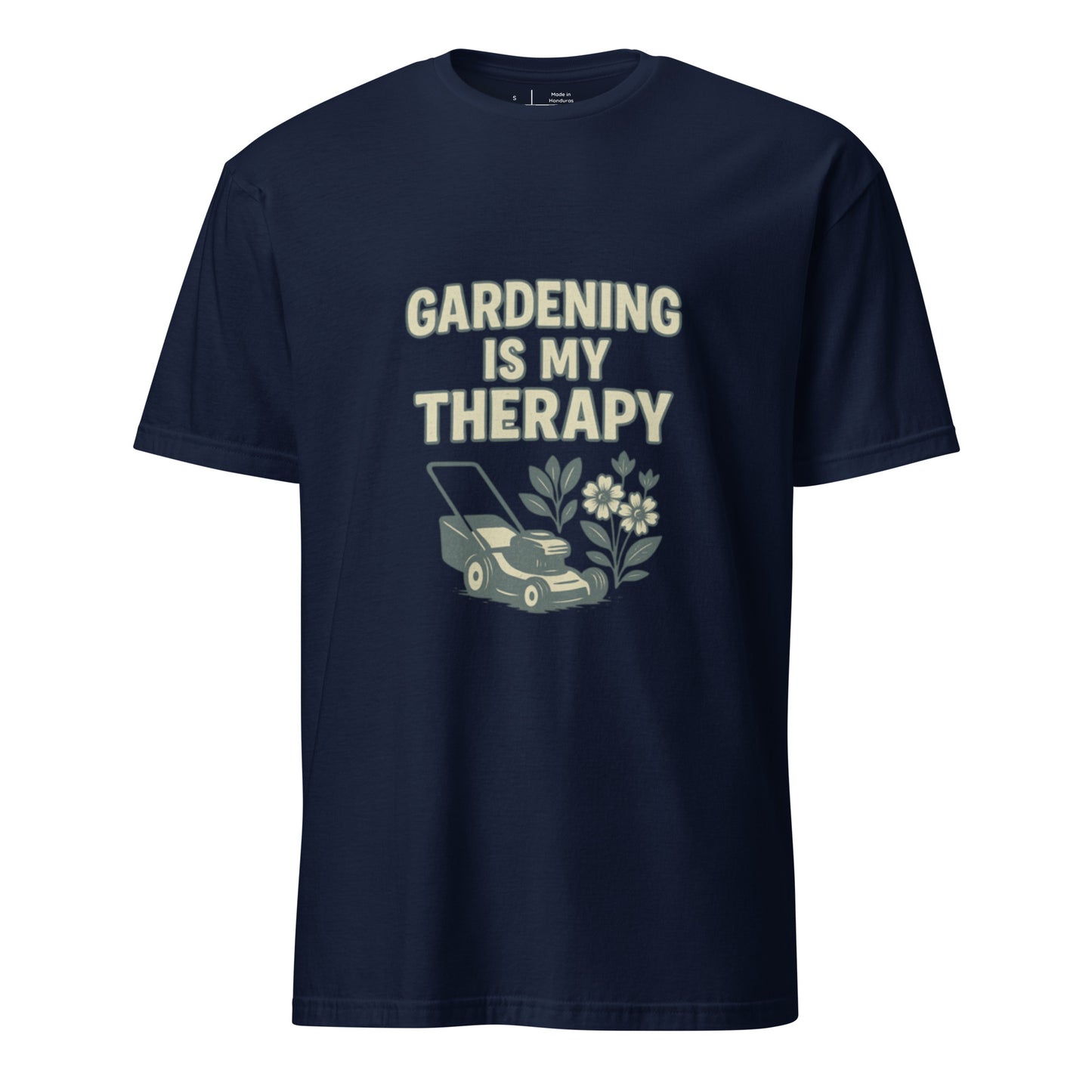 Gardening Is My Therapy - Relax & Replant - Short-Sleeve Unisex T-Shirt - Graphic Tee - Navy - Front