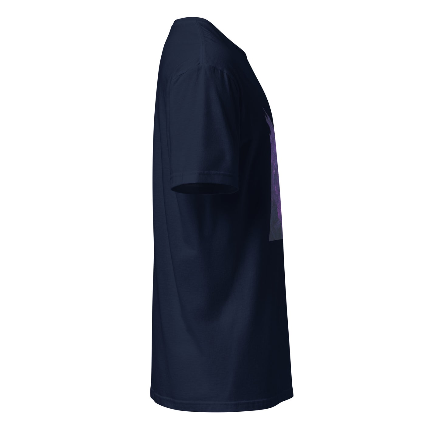 Cyber Tokyo Rooftops – Neon City Streetwear T-Shirt - Short-Sleeve Unisex T-Shirt - Graphic Tee - Navy - Right side