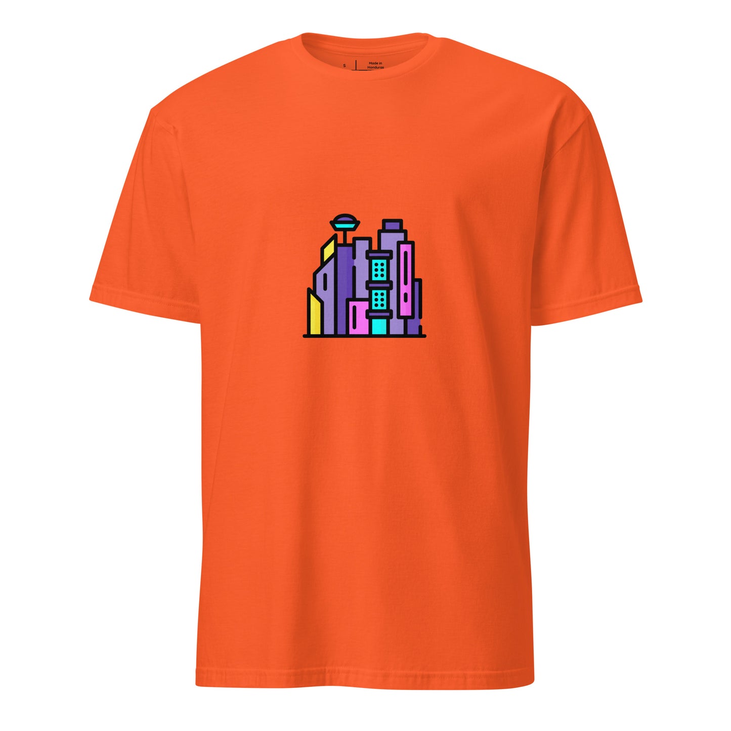 Cyber City - Neon City Dreams - Short-Sleeve Unisex T-Shirt - Graphic Tee - Orange - Front