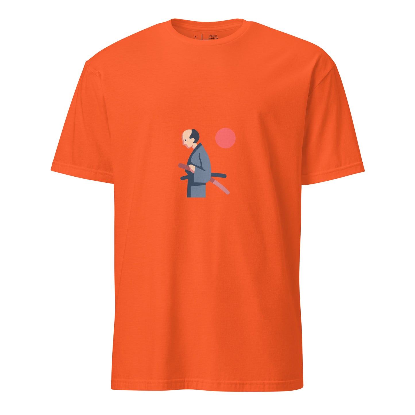 Samurai - Honour In Silence - Short-Sleeve Unisex T-Shirt - Graphic Tee - Orange - Front