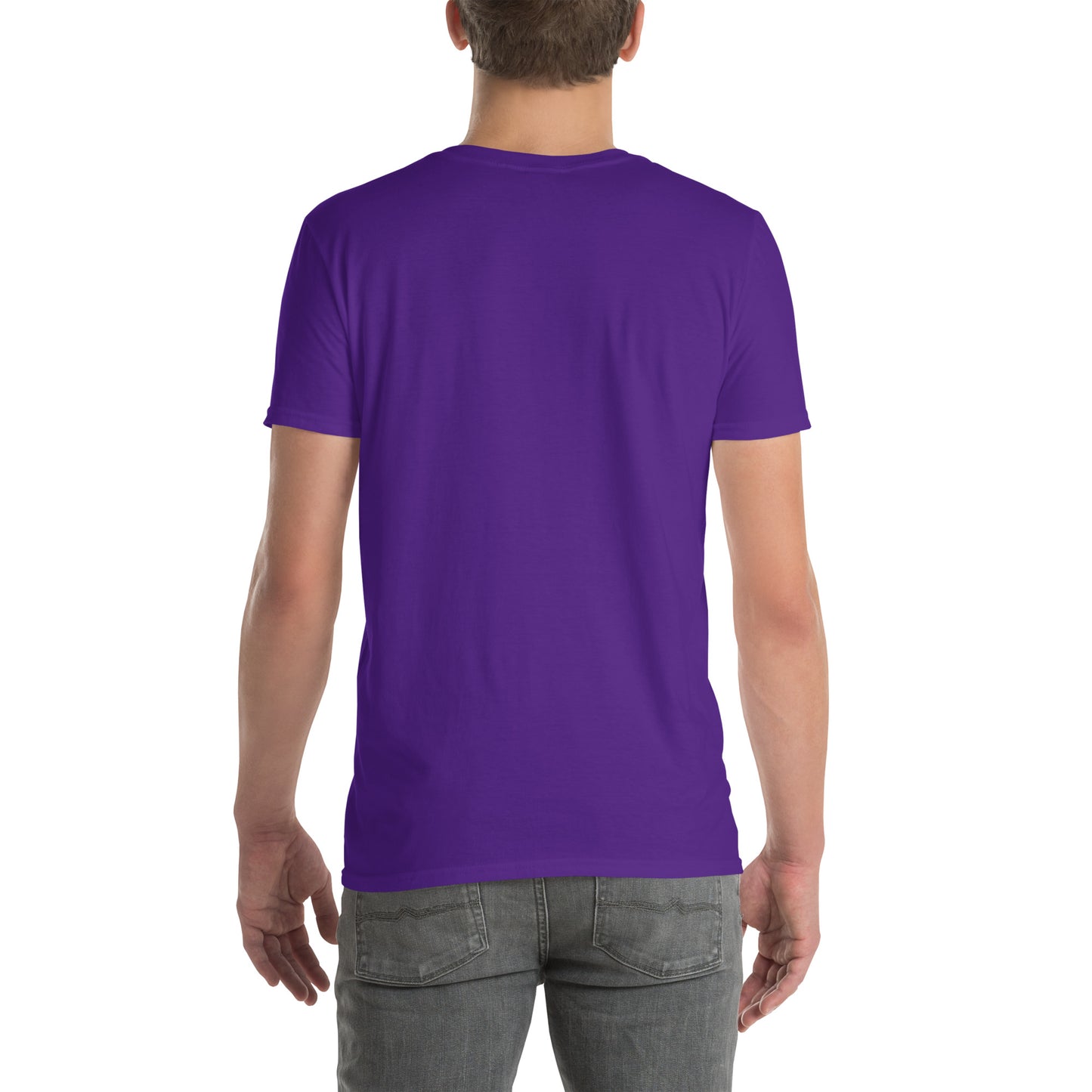 Never Trust An Atom - Science Joke - Short-Sleeve Unisex T-Shirt - Graphic Tee - Purple - Back