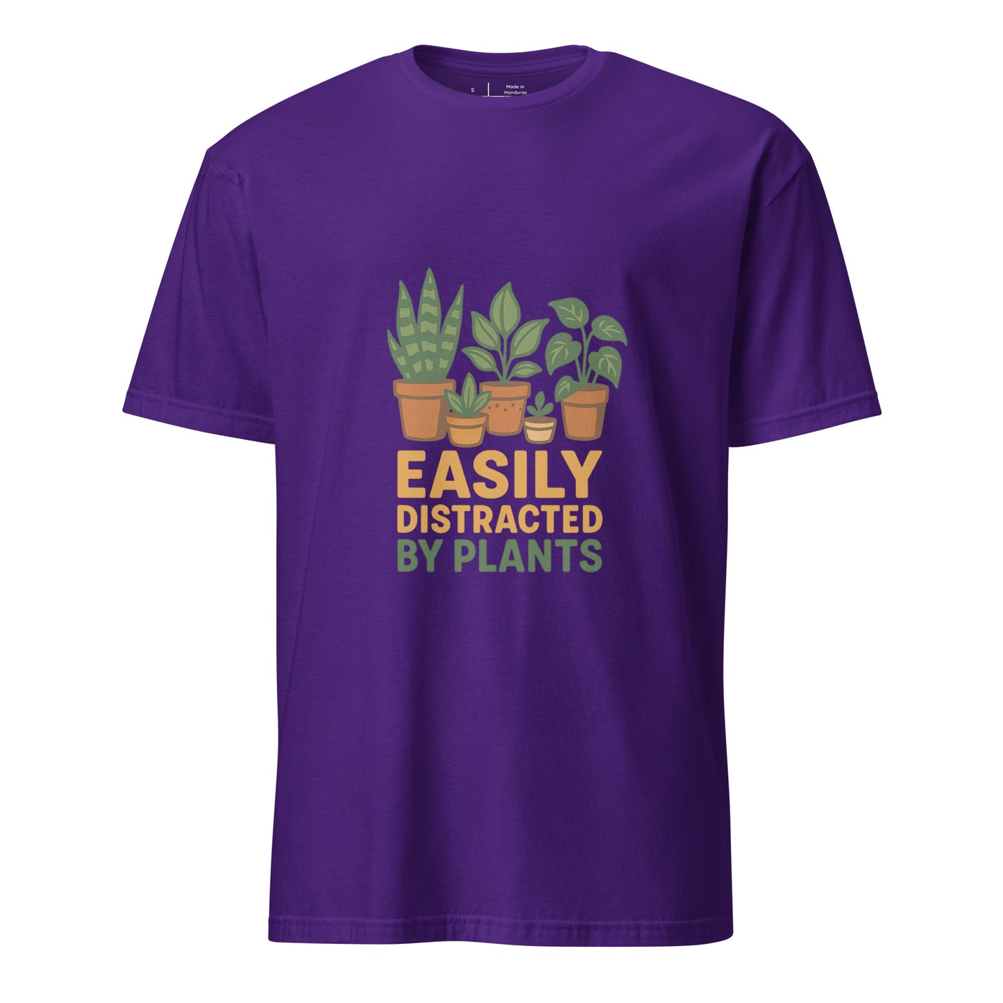 Easily Distracted By Plants - Short-Sleeve Unisex T-Shirt - Graphic Tee - Purple - Front