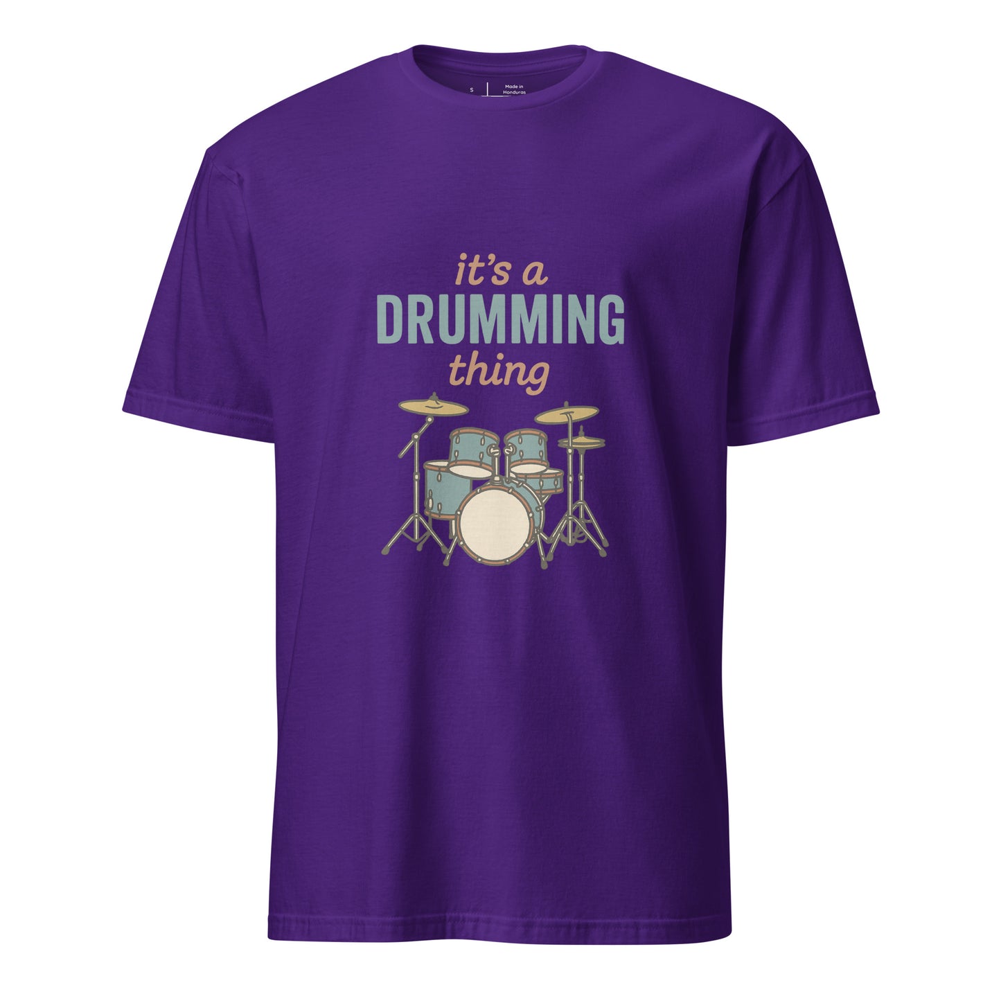 Drumming Thing - Drummer's - Short-Sleeve Unisex T-Shirt - Graphic Tee - Purple - Front