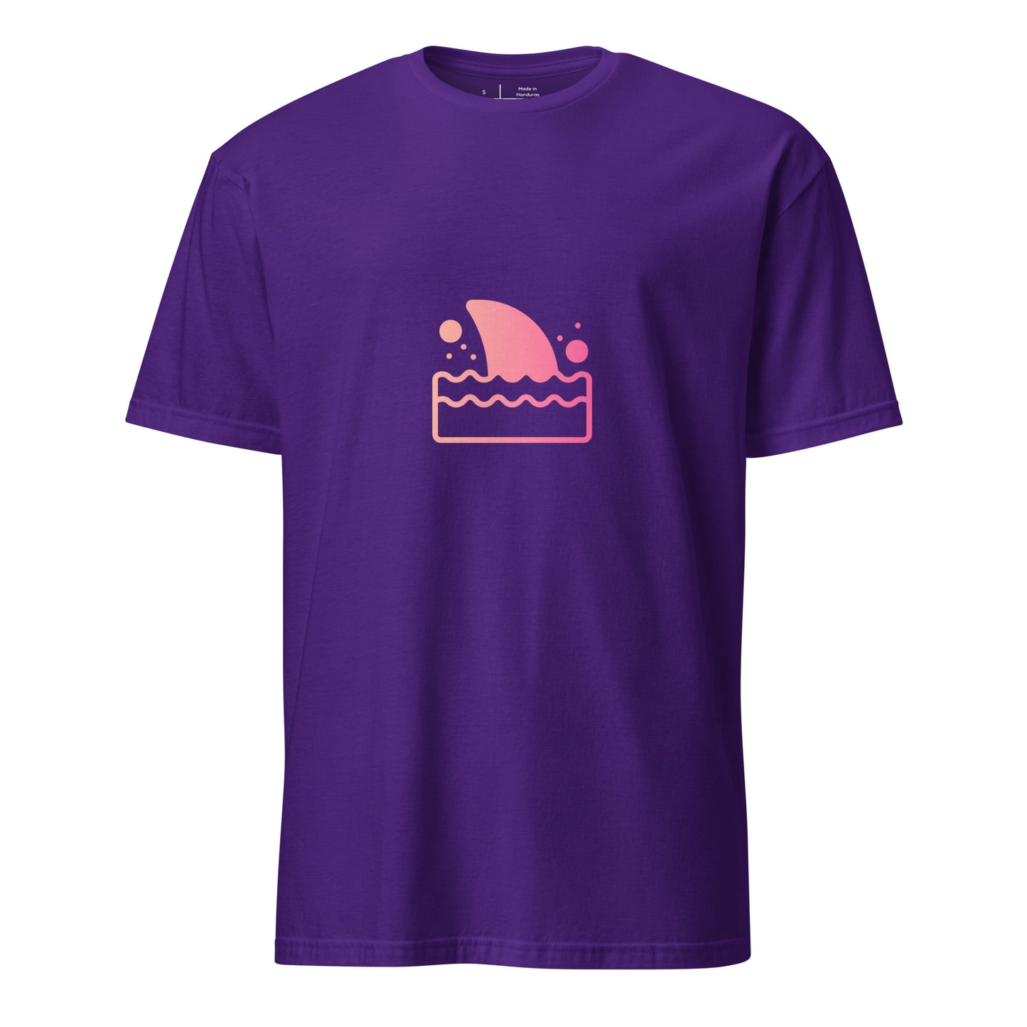 Shark Fin - Pink Hue Minimalist - Short-Sleeve Unisex T-Shirt - Graphic Tee - Purple - Front
