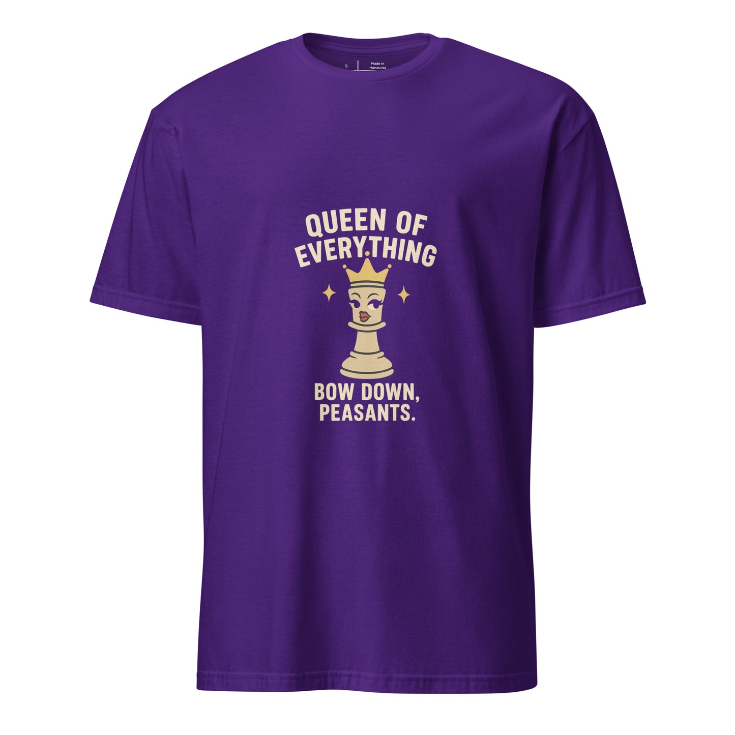 Queen Of Everything - Chess Humour - Short-Sleeve Unisex T-Shirt - Graphic Tee - Purple - Front