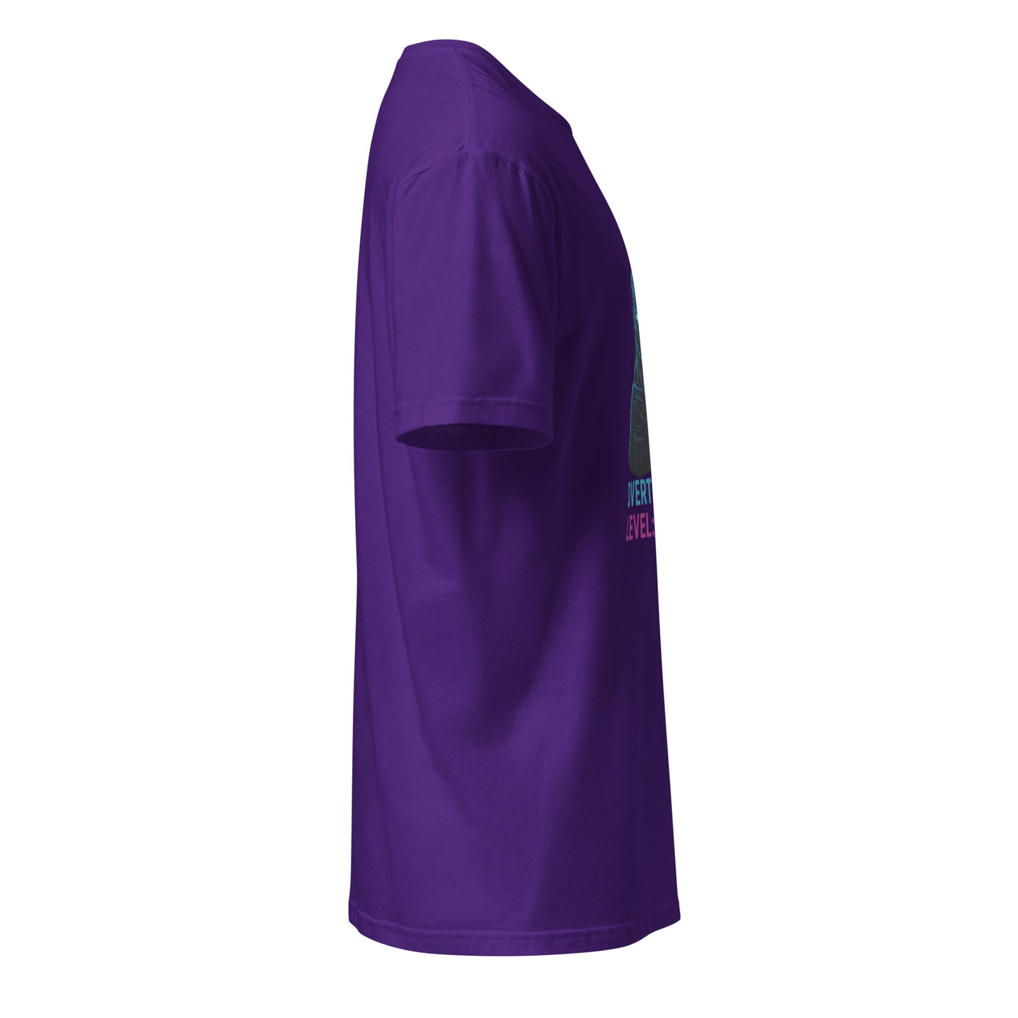 Glitch Mode: Activated – Cyber-Human Split Reality - Short-Sleeve Unisex T-Shirt - Graphic Tee - Purple - Right side