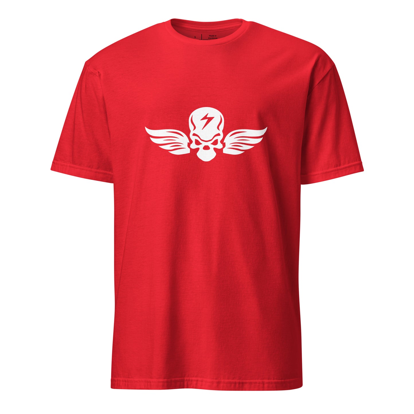 Winged Skull - Winged Voltage - Short-Sleeve Unisex T-Shirt - Graphic Tee - Red - Front